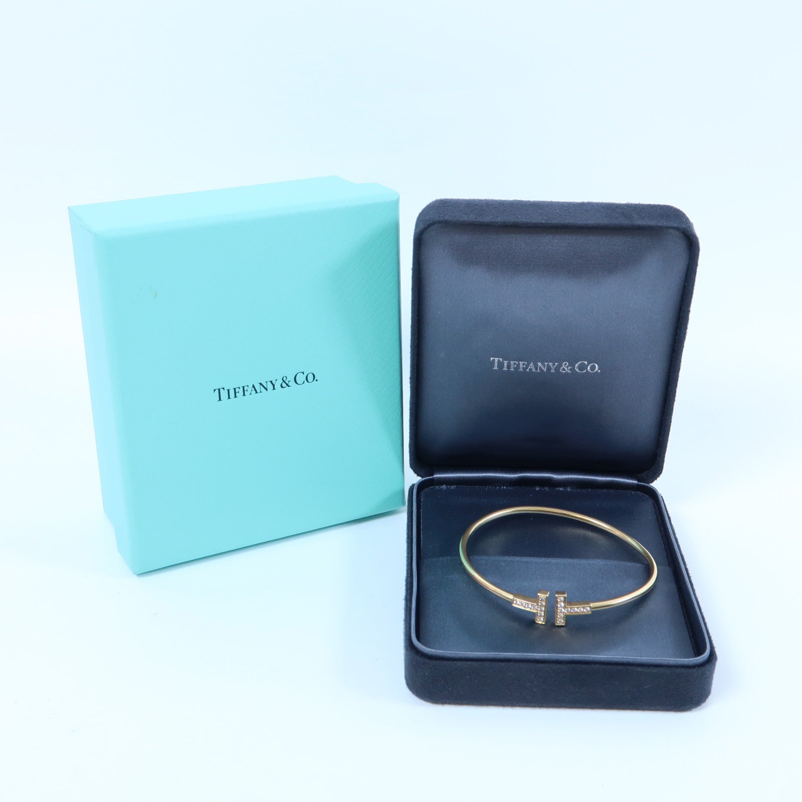 TIFFANY＆CO 18K黃金Diamond Wire Bracelet鑽石手鐲