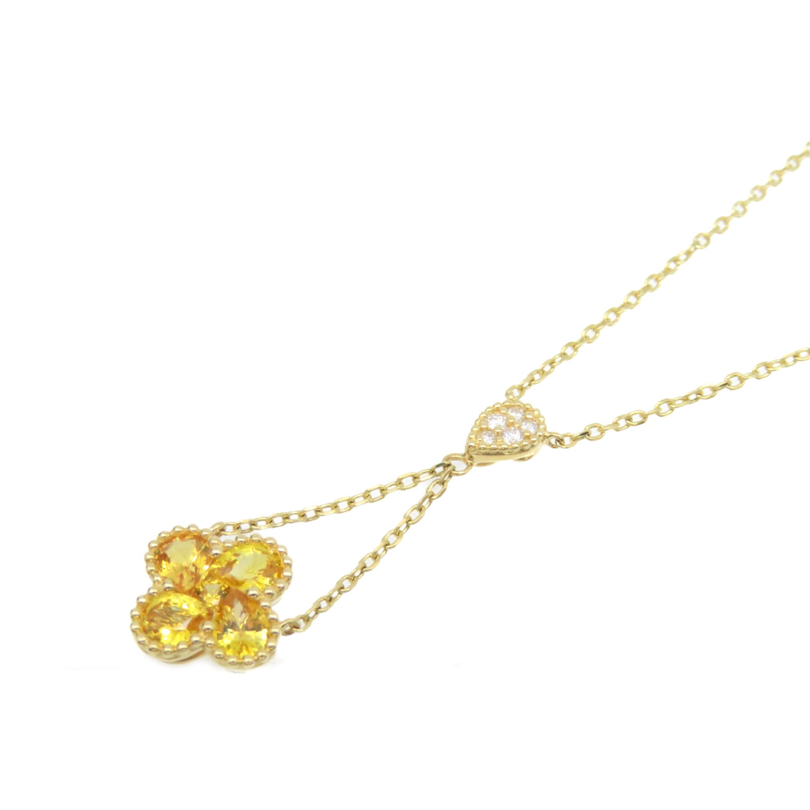 JEWELRY 【激減優惠】18K黃金/1.13ct黃寶石/0.07ct鑽石Yellow Sapphire Necklace項鏈