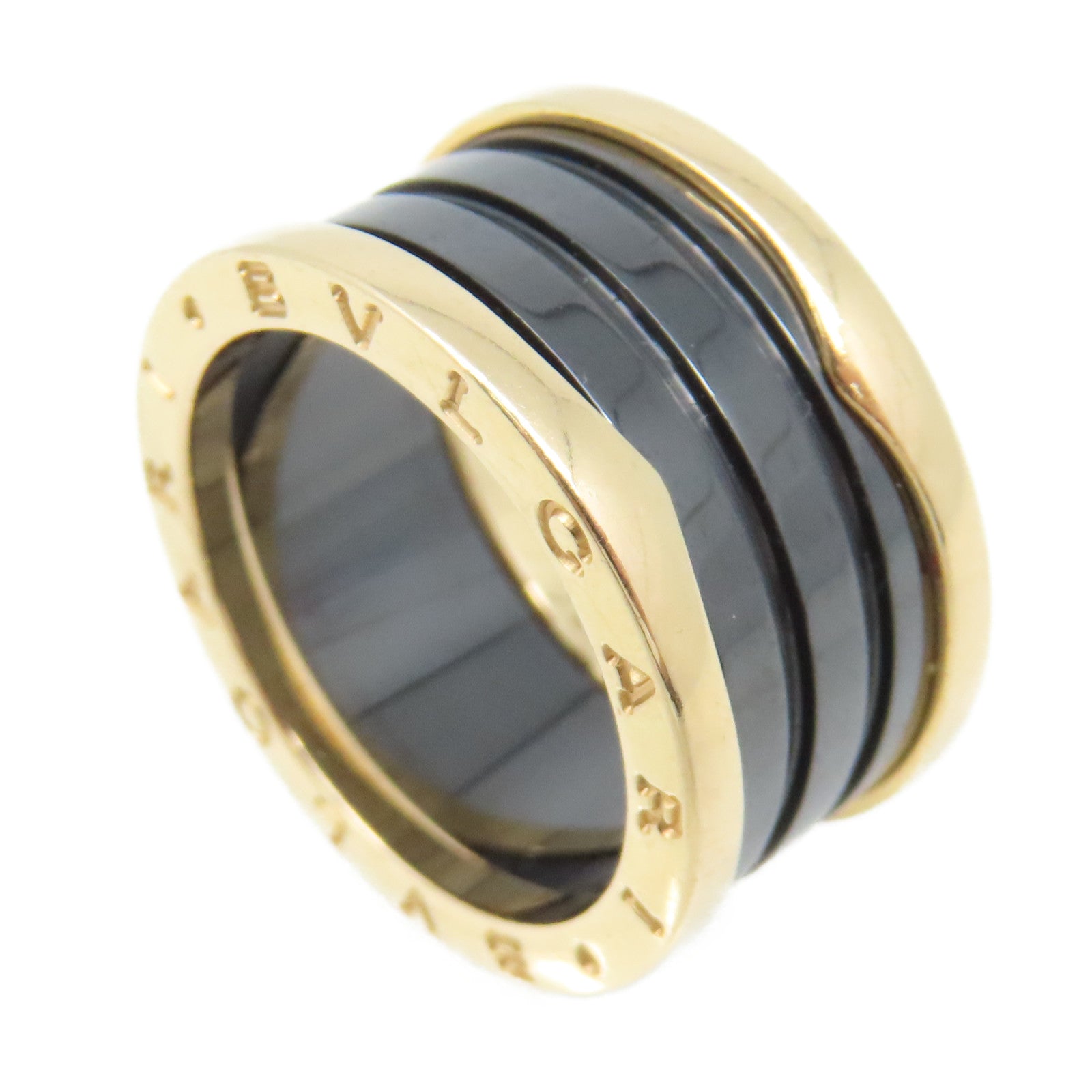 BVLGARI 【激減優惠】18K黃金/陶瓷B Zero Ring戒指#58