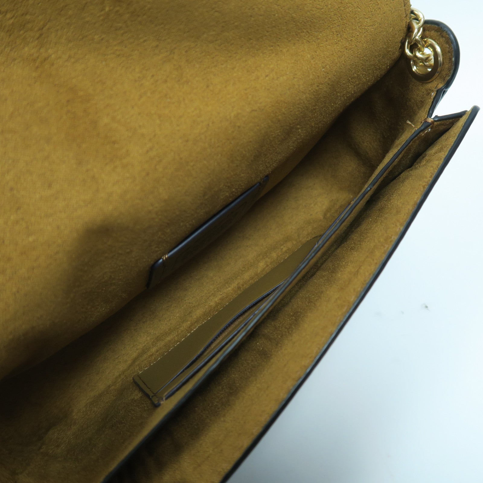 COACH 帆布/皮革Chain Shoulder Bag金扣鏈帶肩背袋藍色