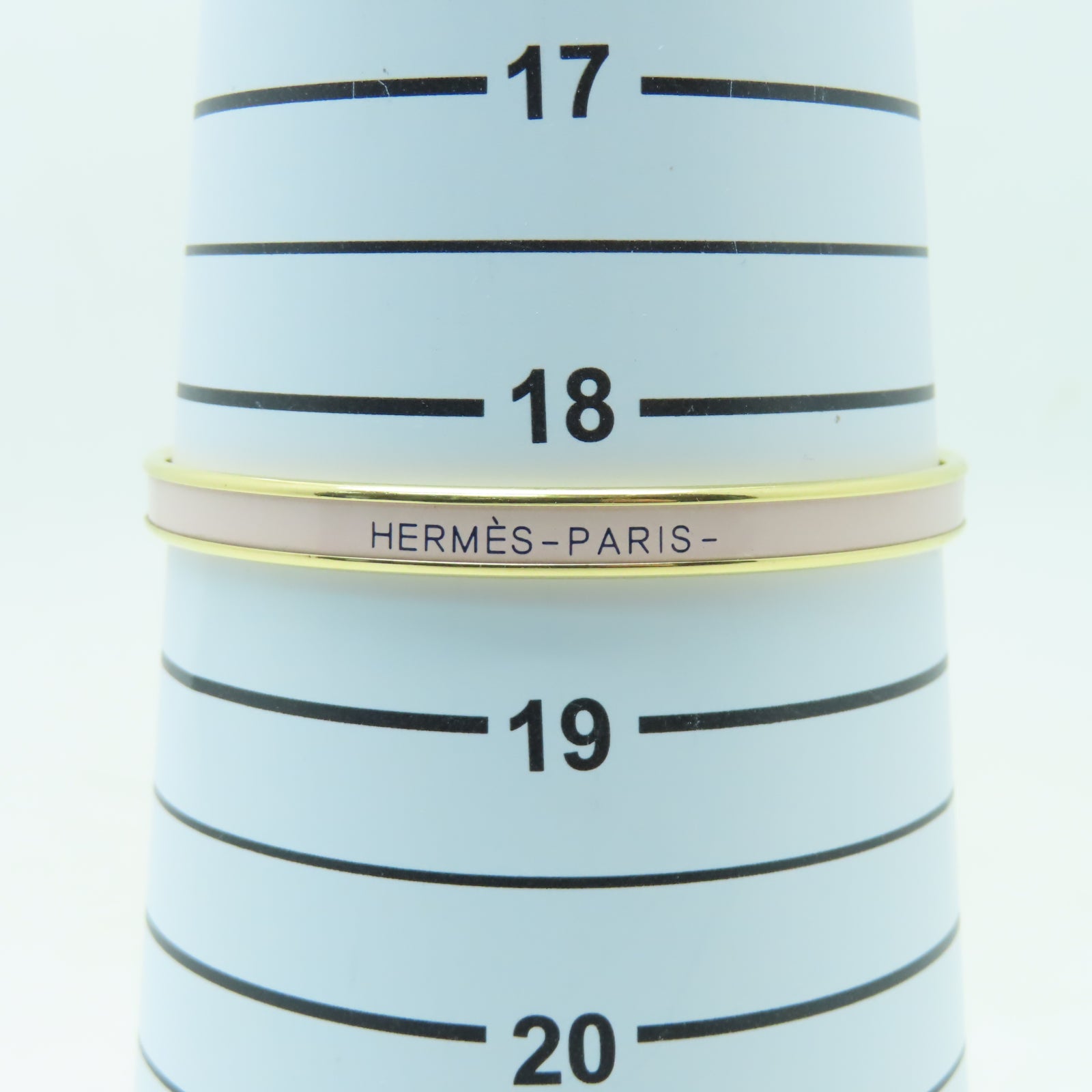 HERMES 金屬Uni Bangle手鐲粉紅色/金色