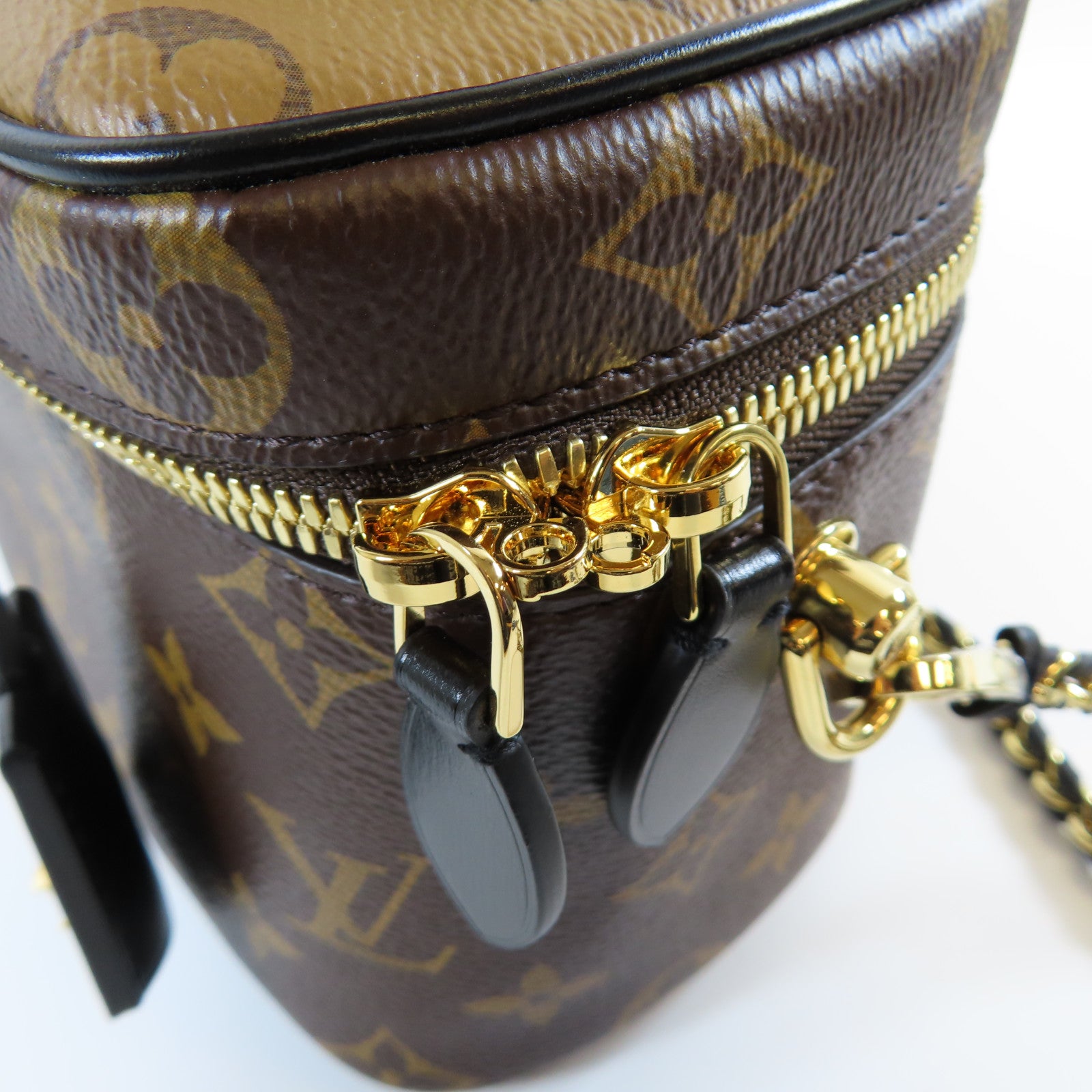LOUIS VUITTON Monogram Reverse Vanity PM金扣手挽肩背兩用袋啡色