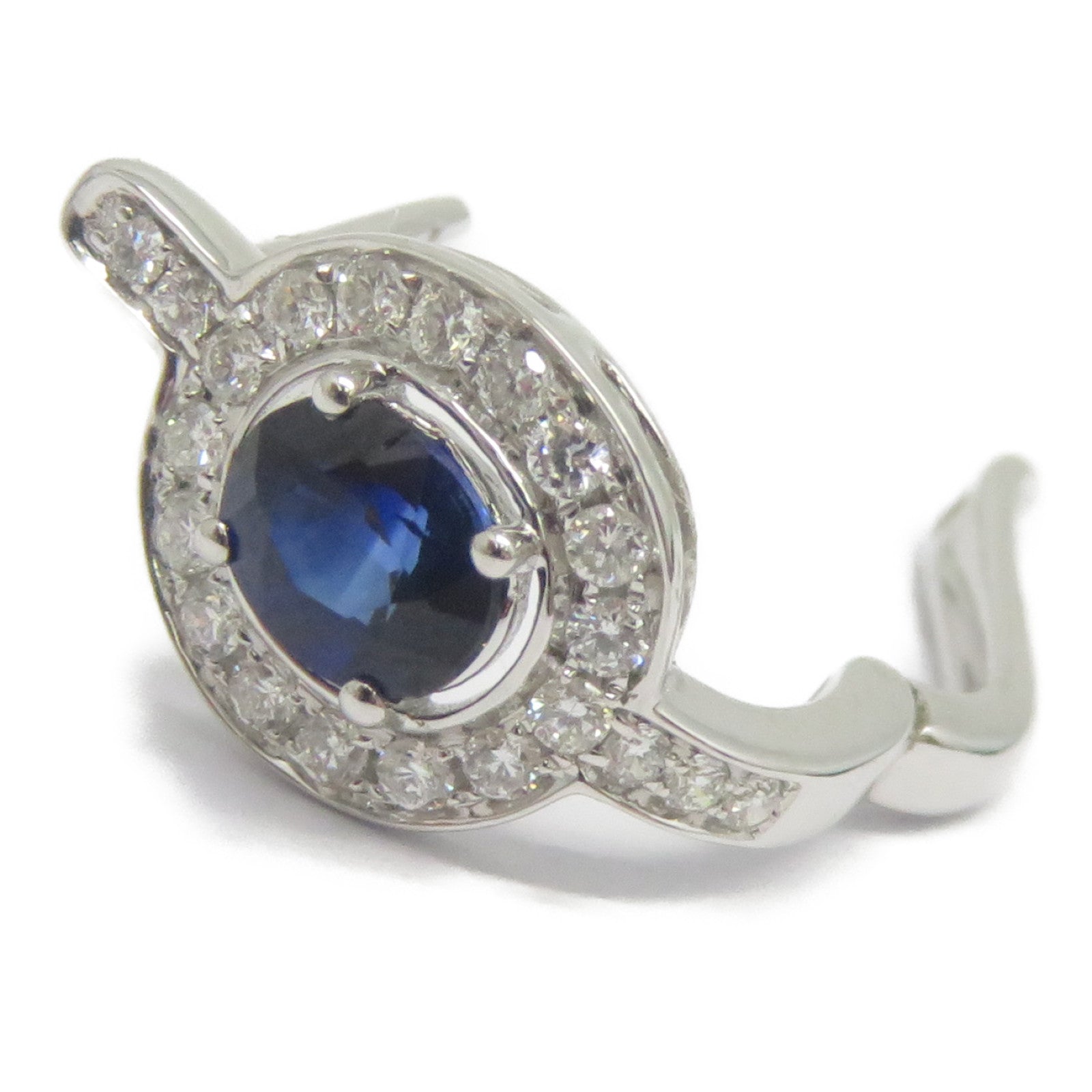 JEWELRY 【激減優惠】18K白金Sapphire Diamond Earrings 0.873ct藍寶石/0.304ct鑽石耳環