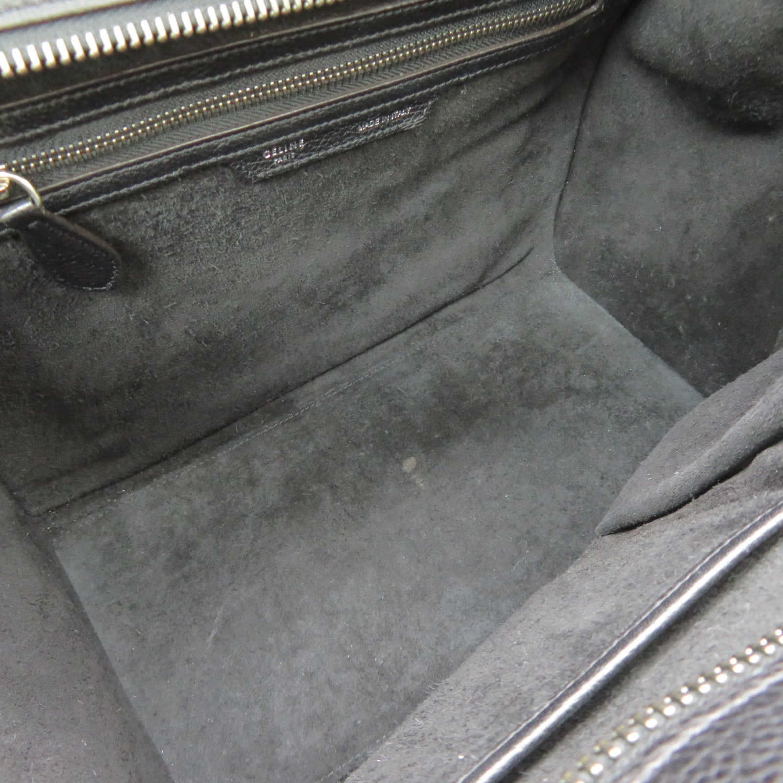 CELINE 牛皮皮革Mini Luggage手挽袋黑色