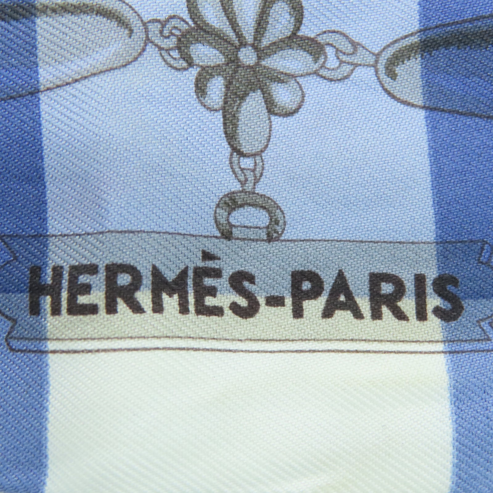 HERMES 絲質Twilly絲巾藍色