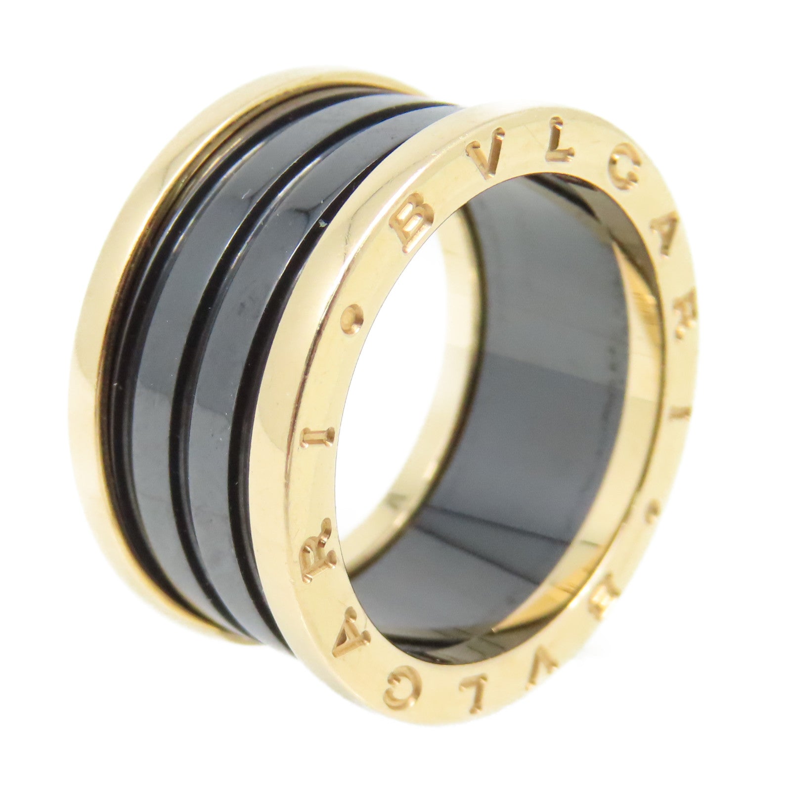 BVLGARI 【激減優惠】18K黃金/陶瓷B Zero Ring戒指#58