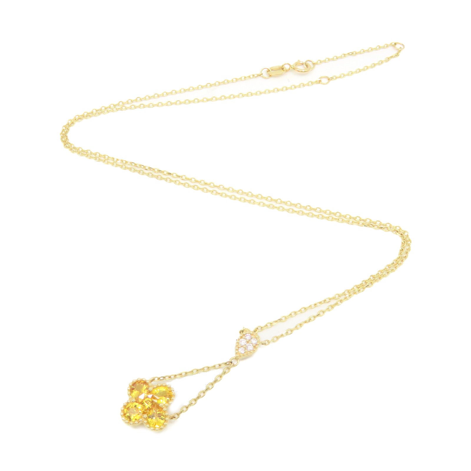 JEWELRY 【激減優惠】18K黃金/1.13ct黃寶石/0.07ct鑽石Yellow Sapphire Necklace項鏈