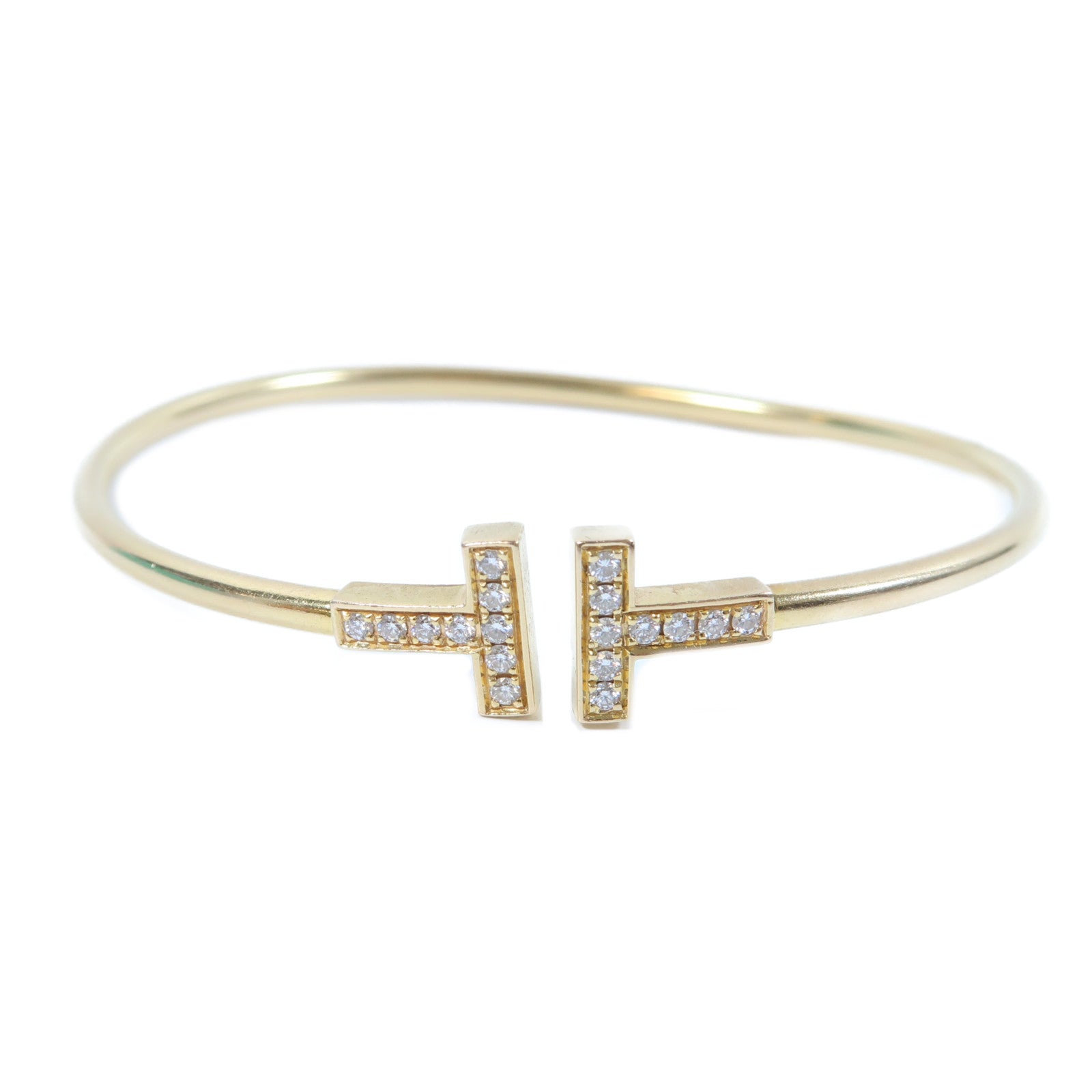 TIFFANY＆CO 18K黃金Diamond Wire Bracelet鑽石手鐲