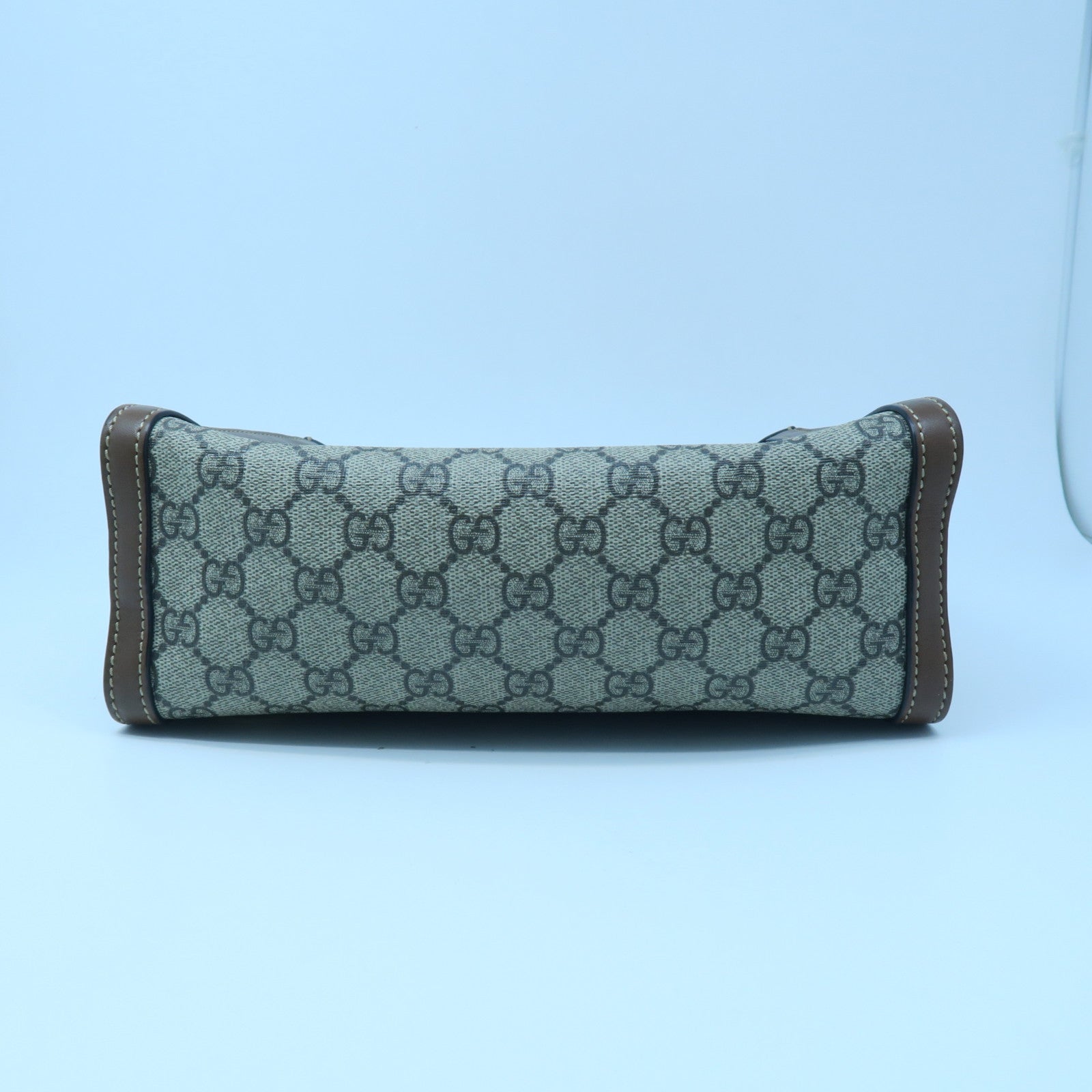GUCCI 塗層帆布Shoulder Bag金扣肩背袋卡其色