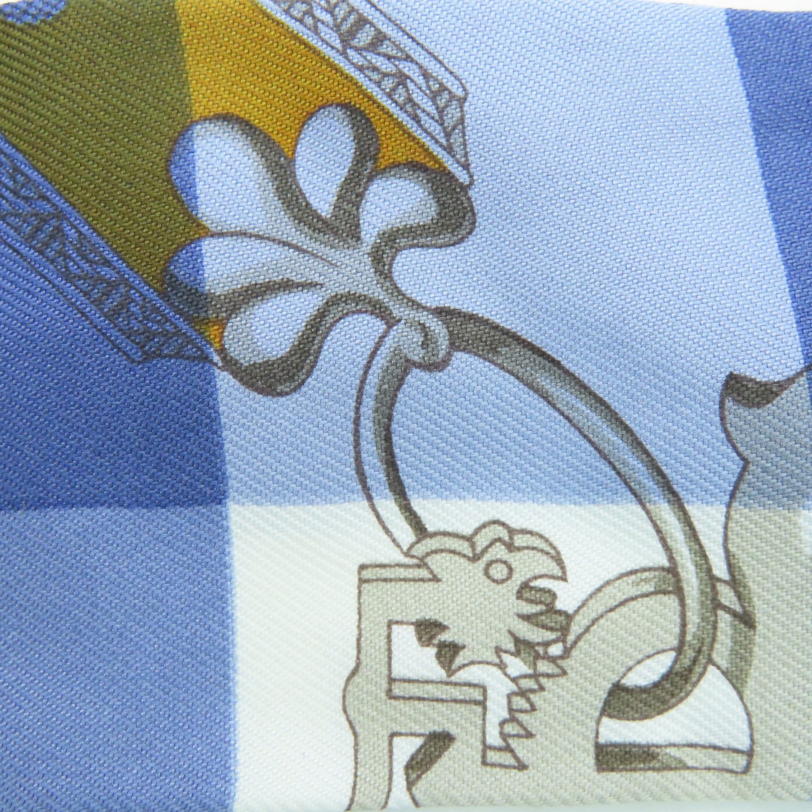 HERMES 絲質Twilly絲巾藍色