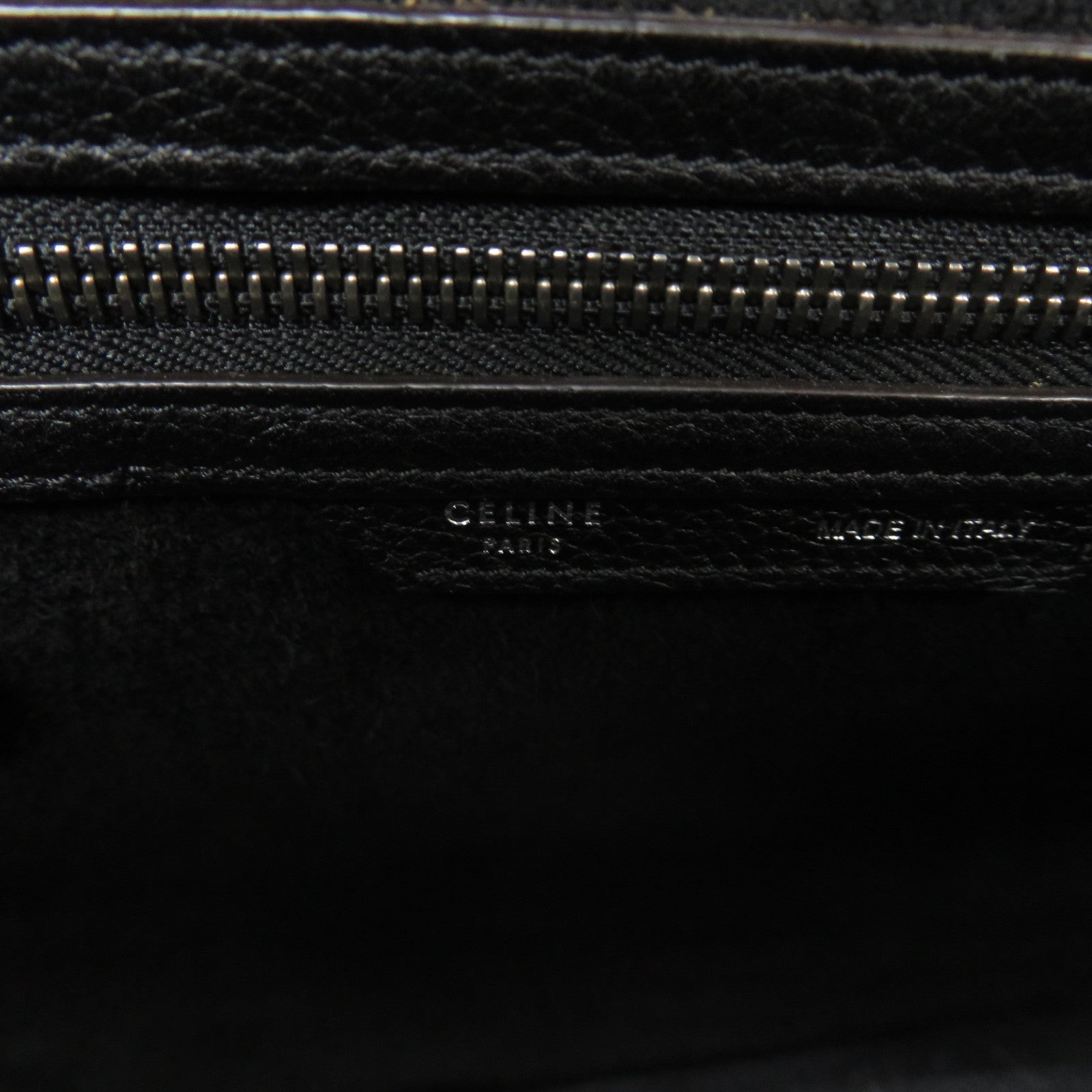CELINE 牛皮皮革Mini Luggage手挽袋黑色
