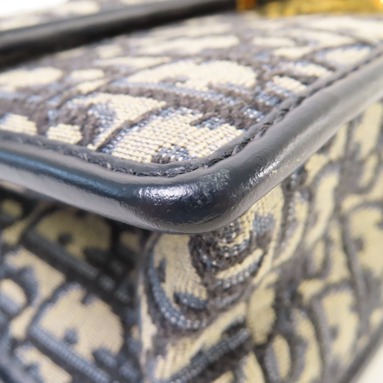 Dior Oblique帆布Chain Shoulder Bag金扣鏈帶肩背袋寶藍色/啡色