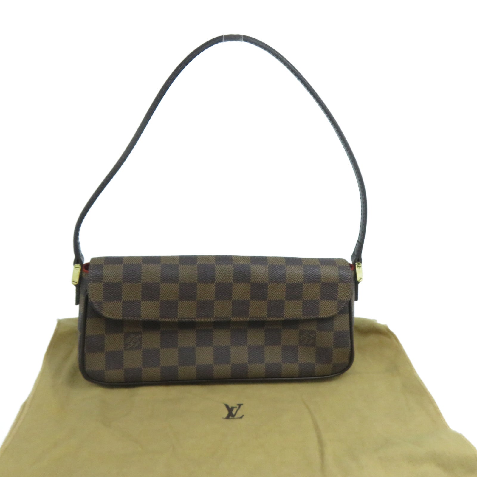 LOUIS VUITTON Damier Recoleta金扣肩背袋啡色