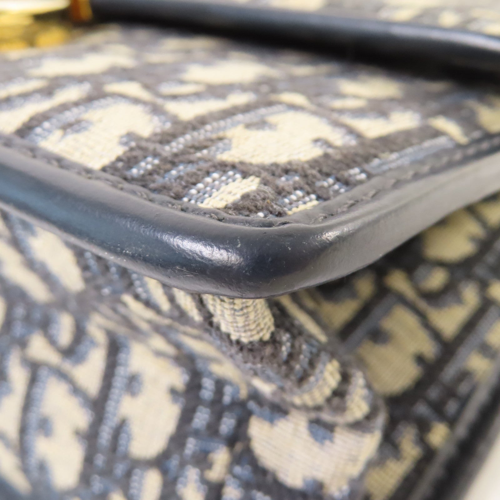 Dior Oblique帆布Chain Shoulder Bag金扣鏈帶肩背袋寶藍色/啡色