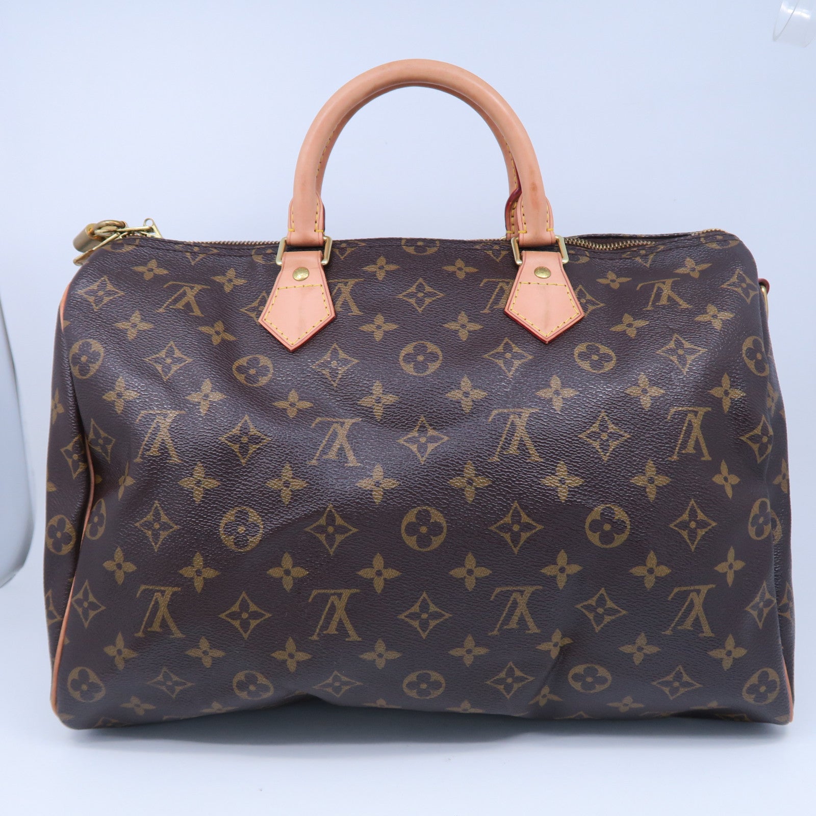 LOUIS VUITTON Monogram Speedy Bandouliere 35金扣手挽肩背兩用袋啡色