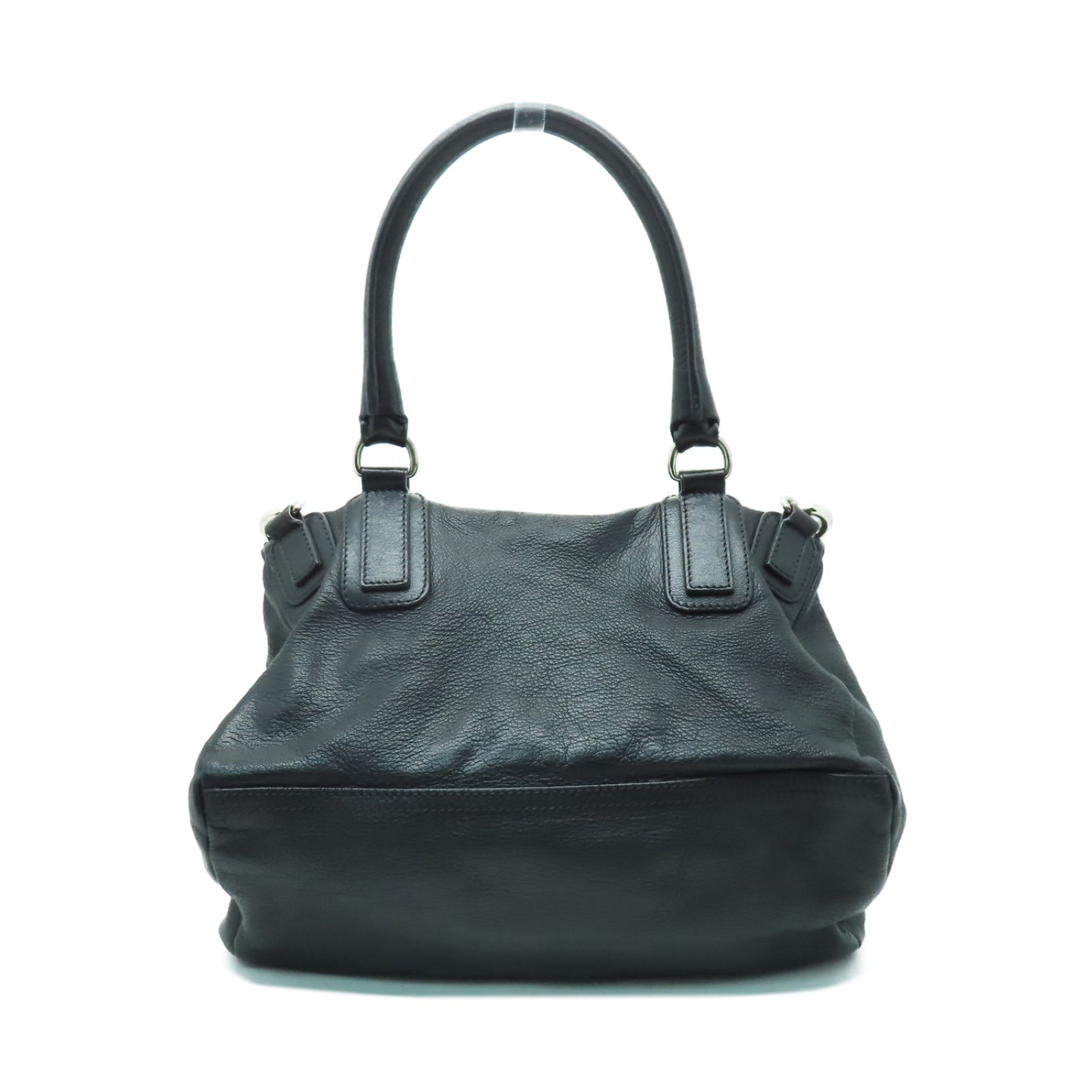 GIVENCHY 皮革Pandora Bag銀扣手挽肩背兩用袋黑色