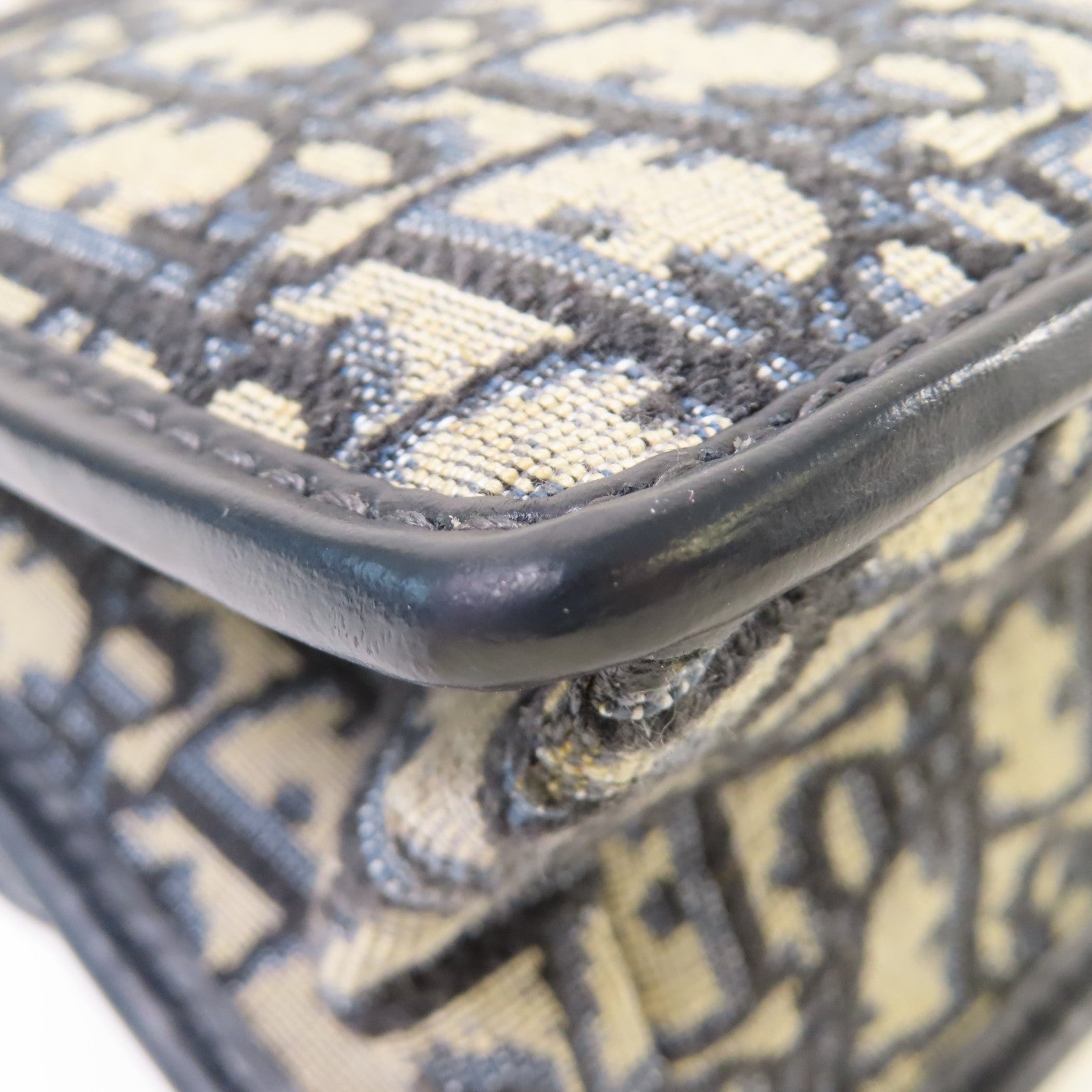 Dior Oblique帆布Chain Shoulder Bag金扣鏈帶肩背袋寶藍色/啡色