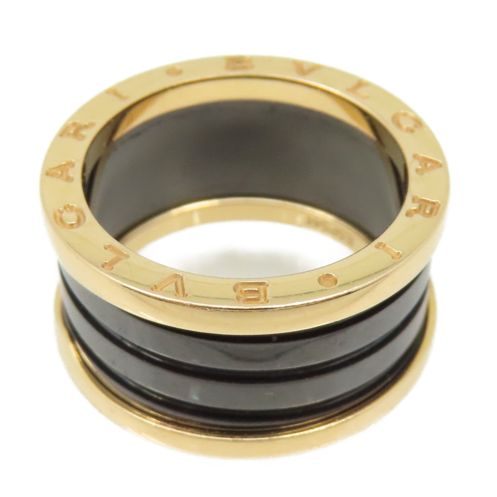 BVLGARI 【激減優惠】18K黃金/陶瓷B Zero Ring戒指#58