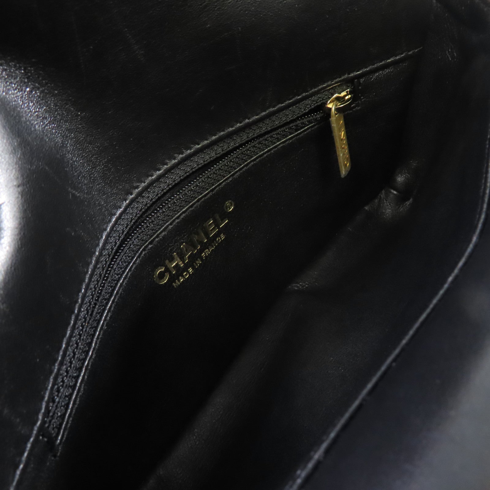 CHANEL 菱格羊皮皮革Chain Shoulder Bag金扣鏈帶肩背袋黑色