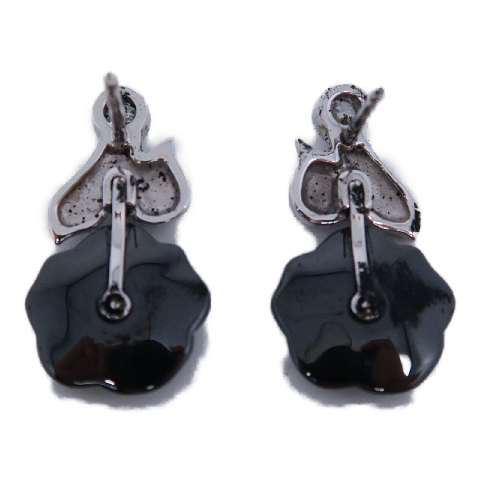 CHANEL 【激減優惠】18K白金Camelia Earrings耳環黑色/銀色