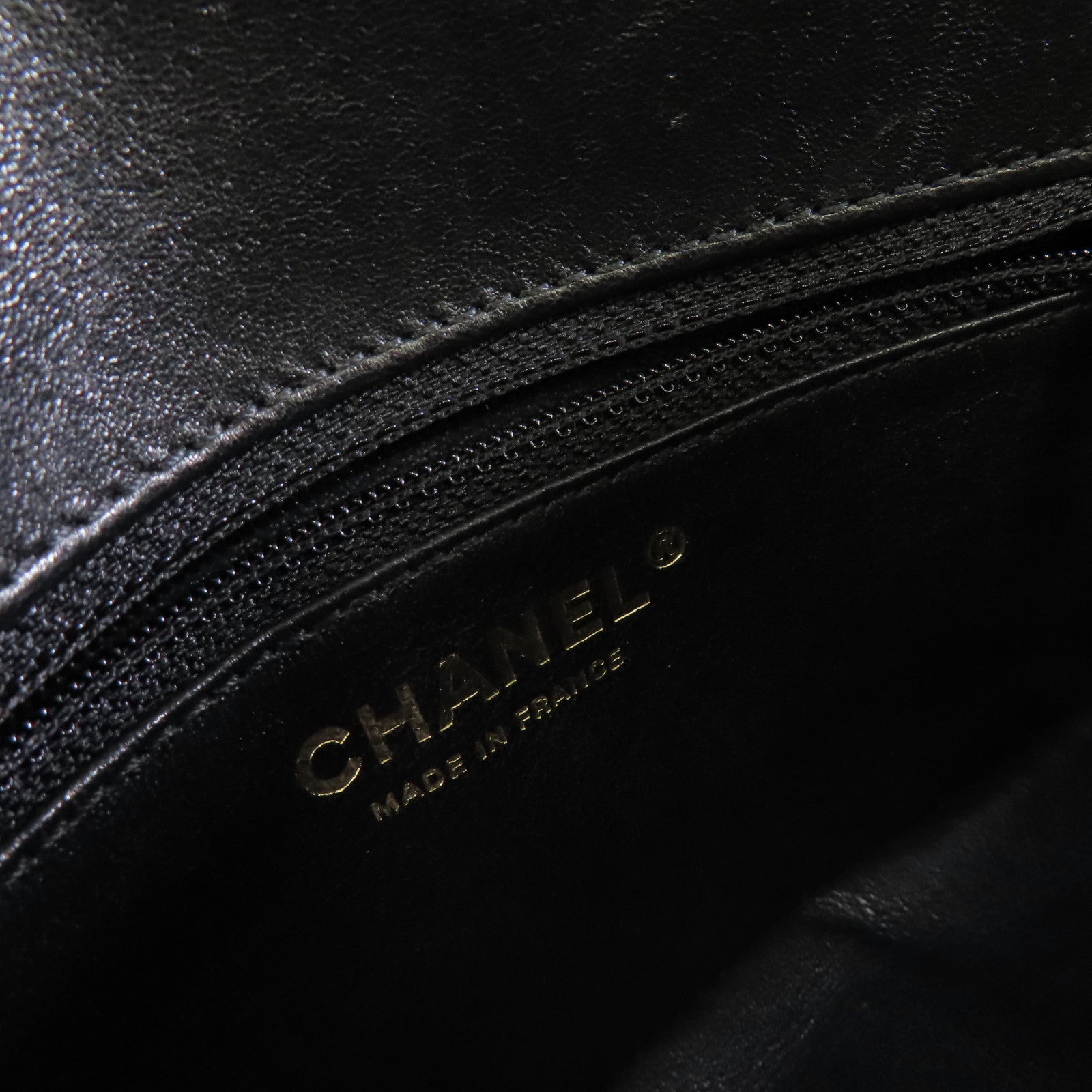 CHANEL 菱格羊皮皮革Chain Shoulder Bag金扣鏈帶肩背袋黑色