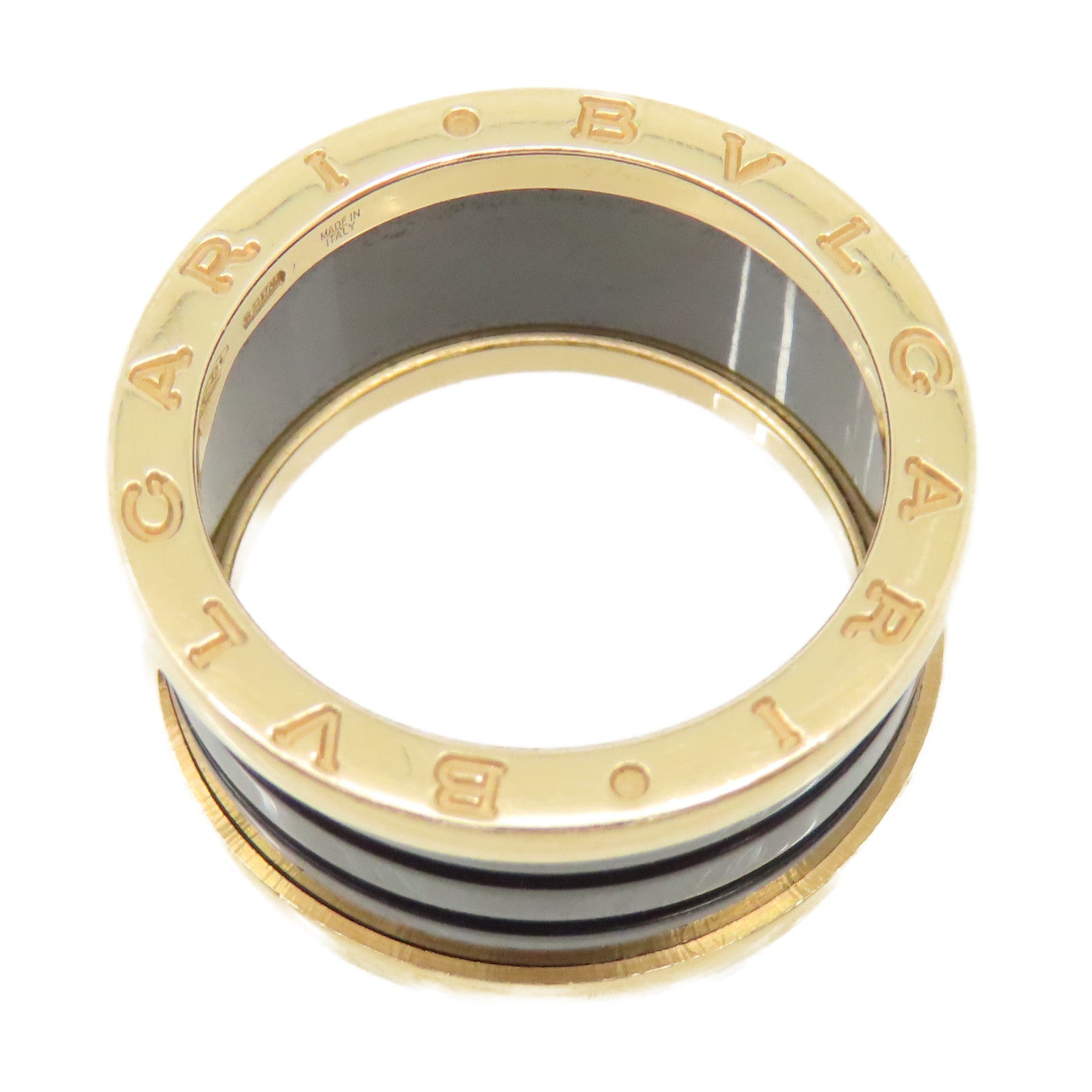 BVLGARI 【激減優惠】18K黃金/陶瓷B Zero Ring戒指#58