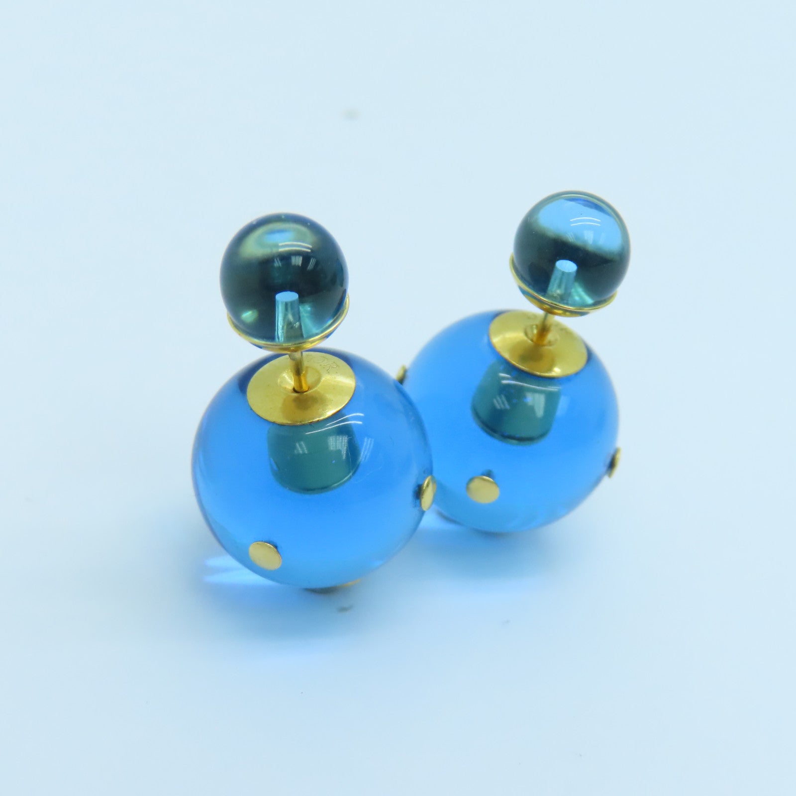 Dior Tribales Earrings in Metal Gold/Blue