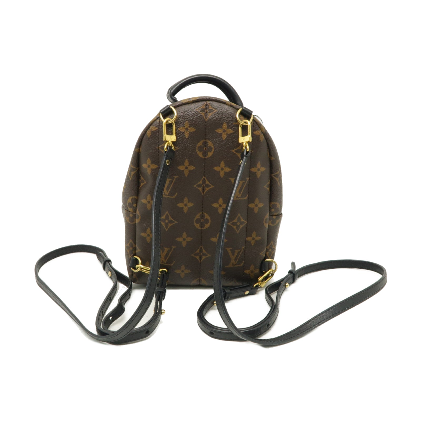 LOUIS VUITTON Monogram Macassar Palm Springs Backpack Mini金扣背包棕色黒色