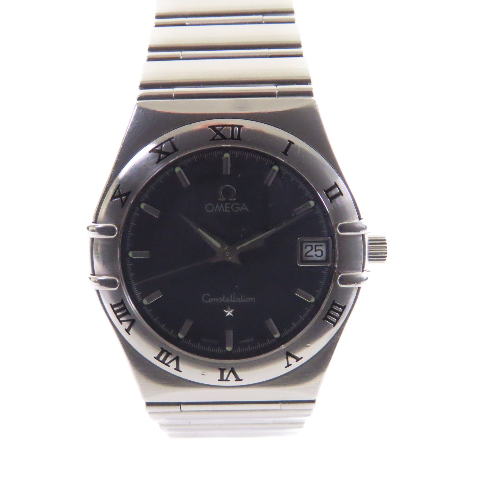 OMEGA Constellation Watch不鏽鋼石英機芯手錶碳灰色/銀色