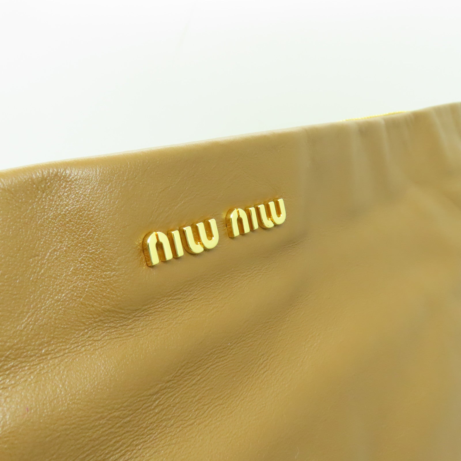 Miu Miu 牛皮皮革Shoulder Bag金扣肩背袋棕色