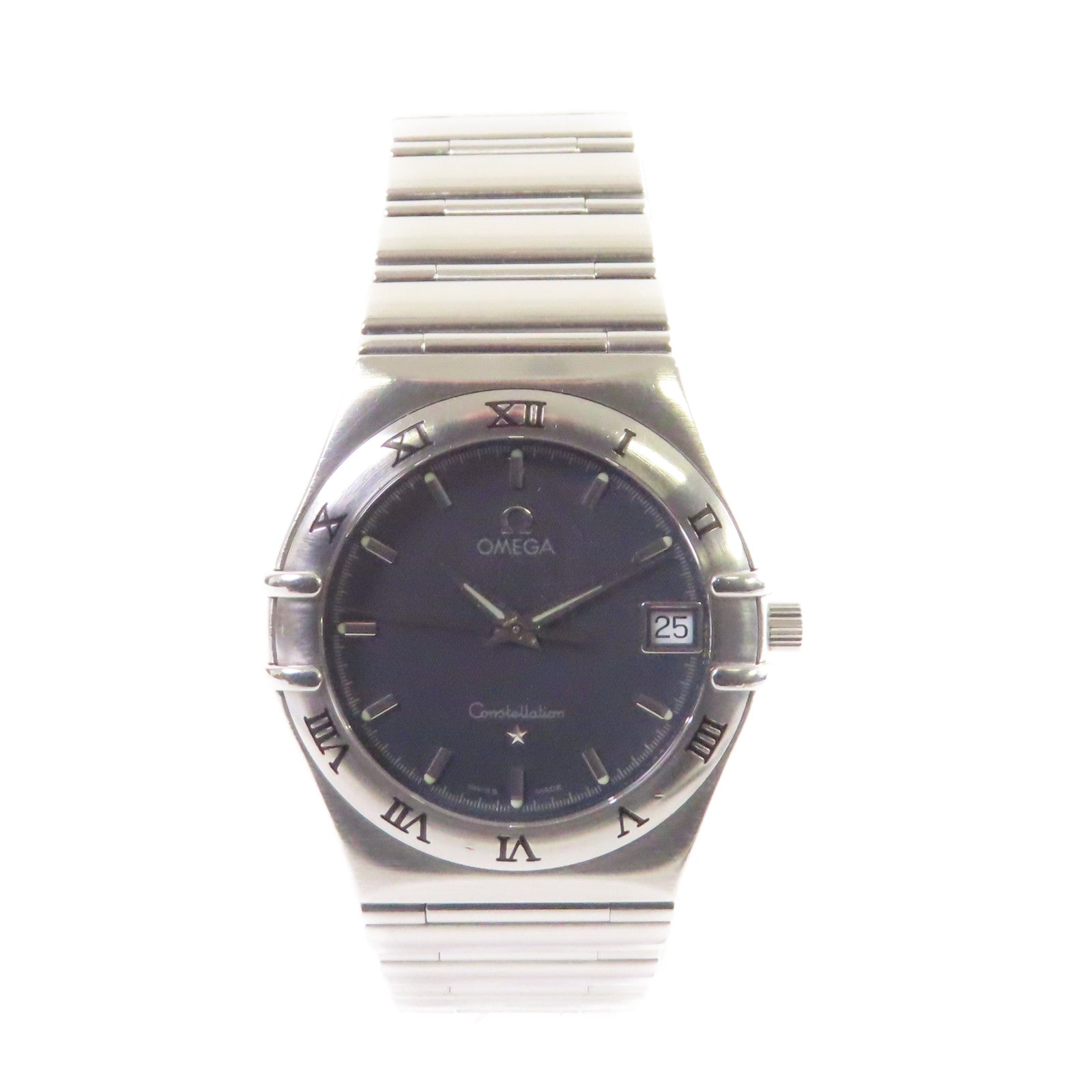 OMEGA Constellation Watch不鏽鋼石英機芯手錶碳灰色/銀色