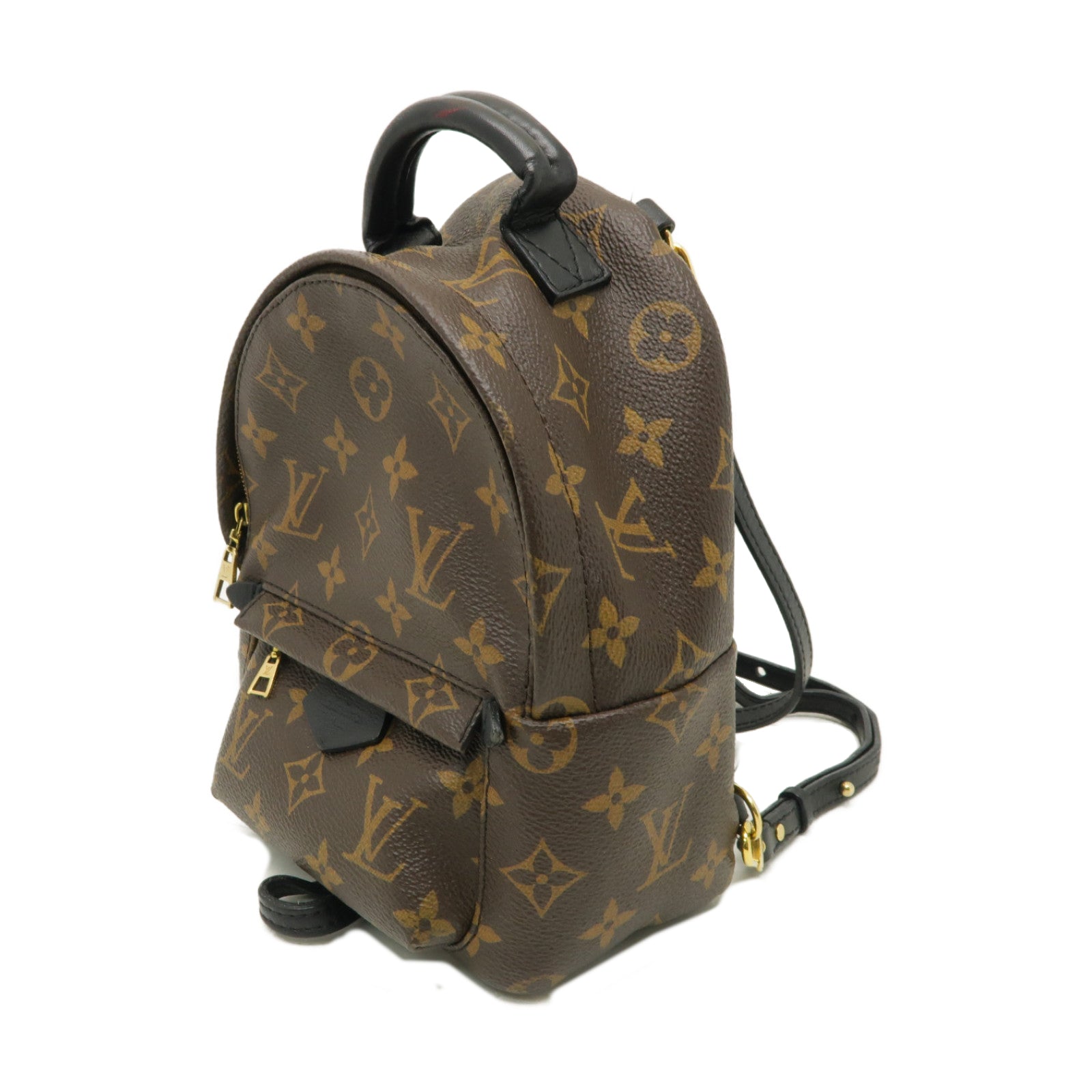 LOUIS VUITTON Monogram Macassar Palm Springs Backpack Mini金扣背包棕色黒色