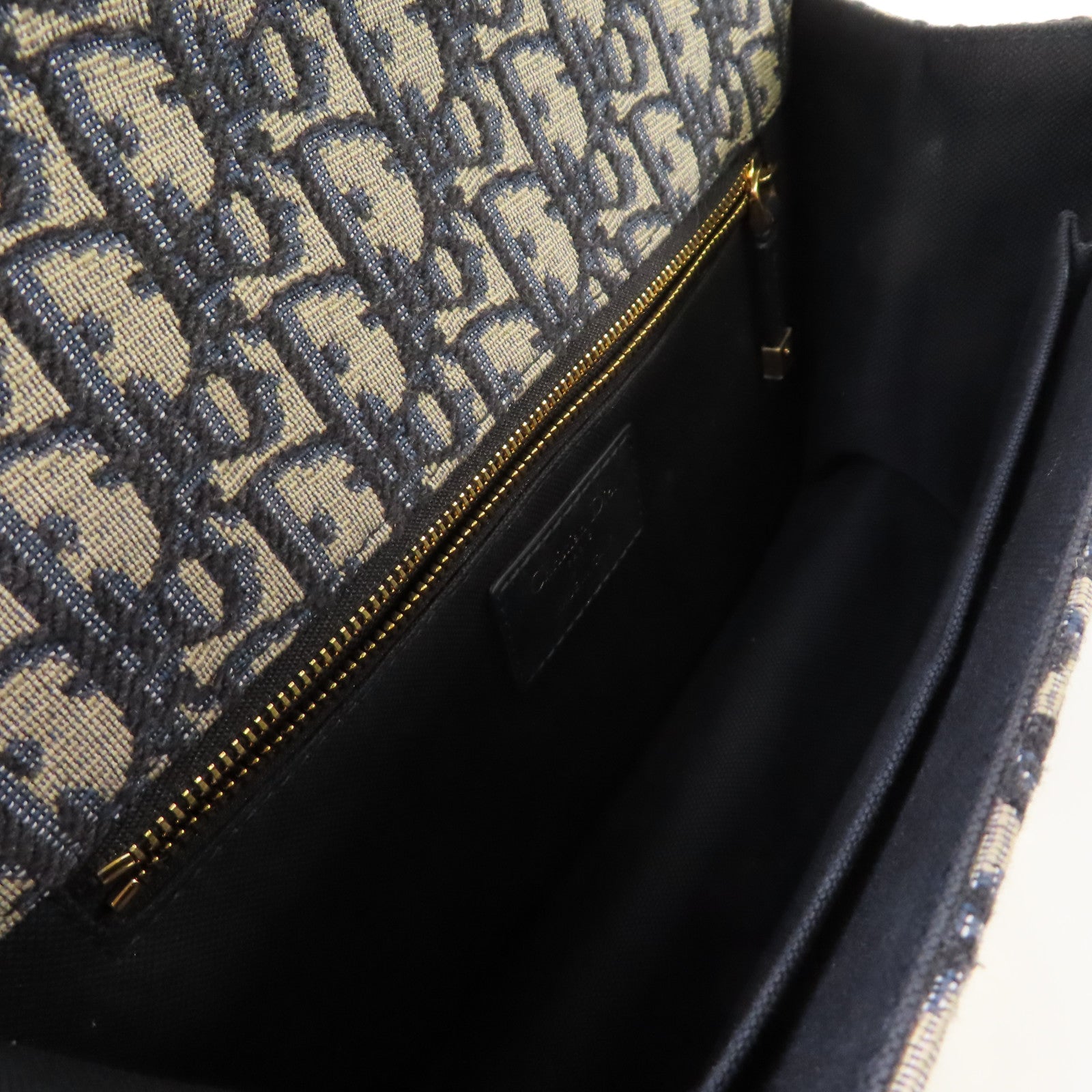 Dior Oblique帆布Chain Shoulder Bag金扣鏈帶肩背袋寶藍色/啡色