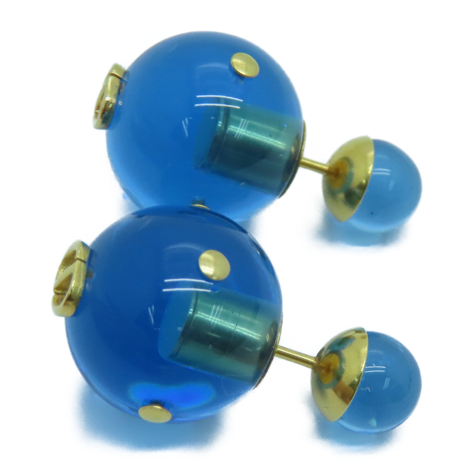 Dior 金屬Tribales Earrings耳環金色/藍色