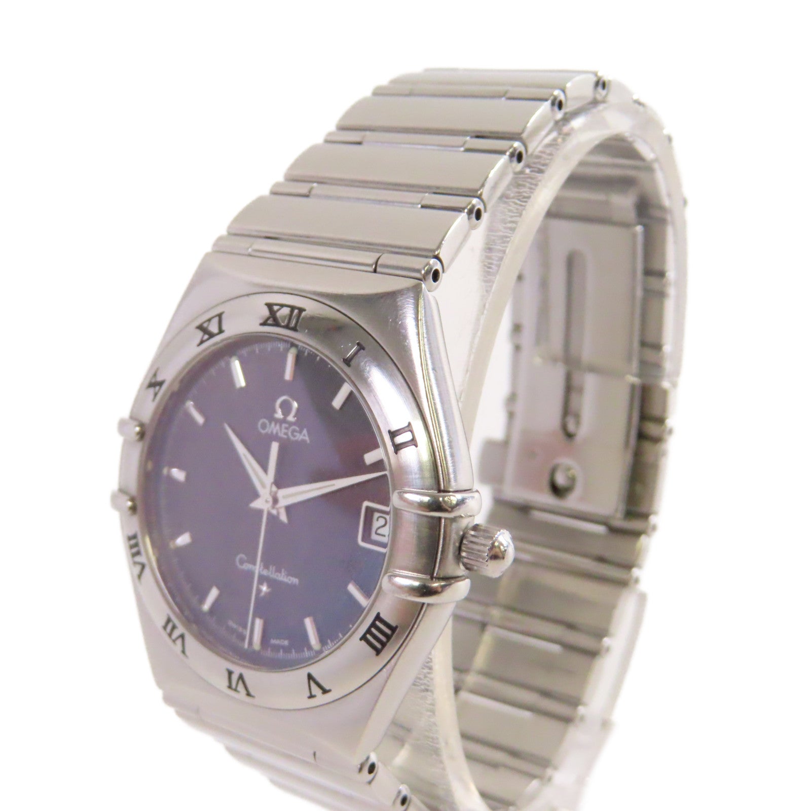 OMEGA Constellation Watch不鏽鋼石英機芯手錶碳灰色/銀色