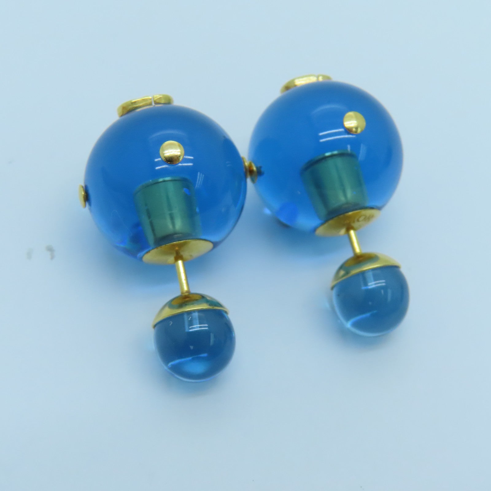 Dior 金屬Tribales Earrings耳環金色/藍色