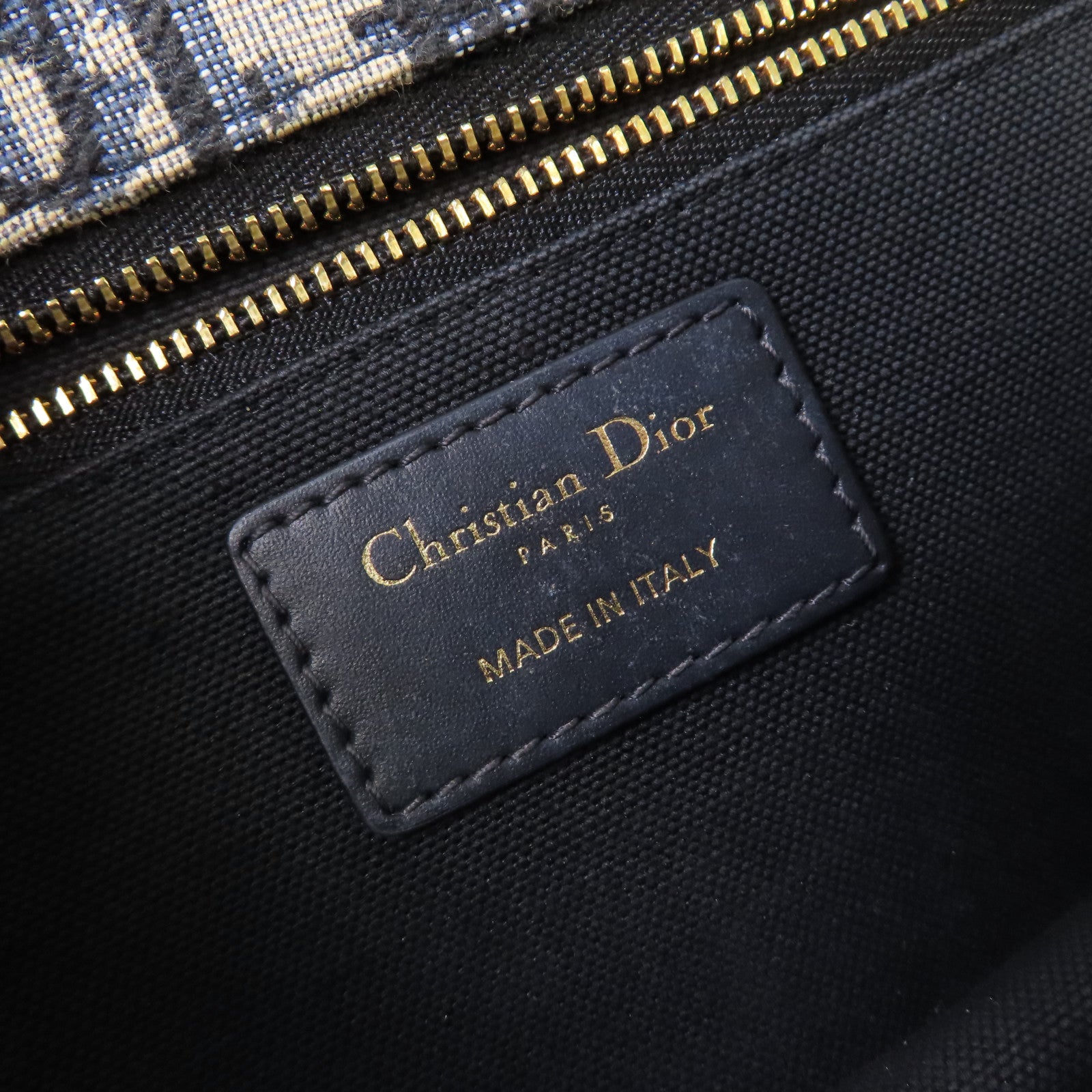 Dior Oblique帆布Chain Shoulder Bag金扣鏈帶肩背袋寶藍色/啡色