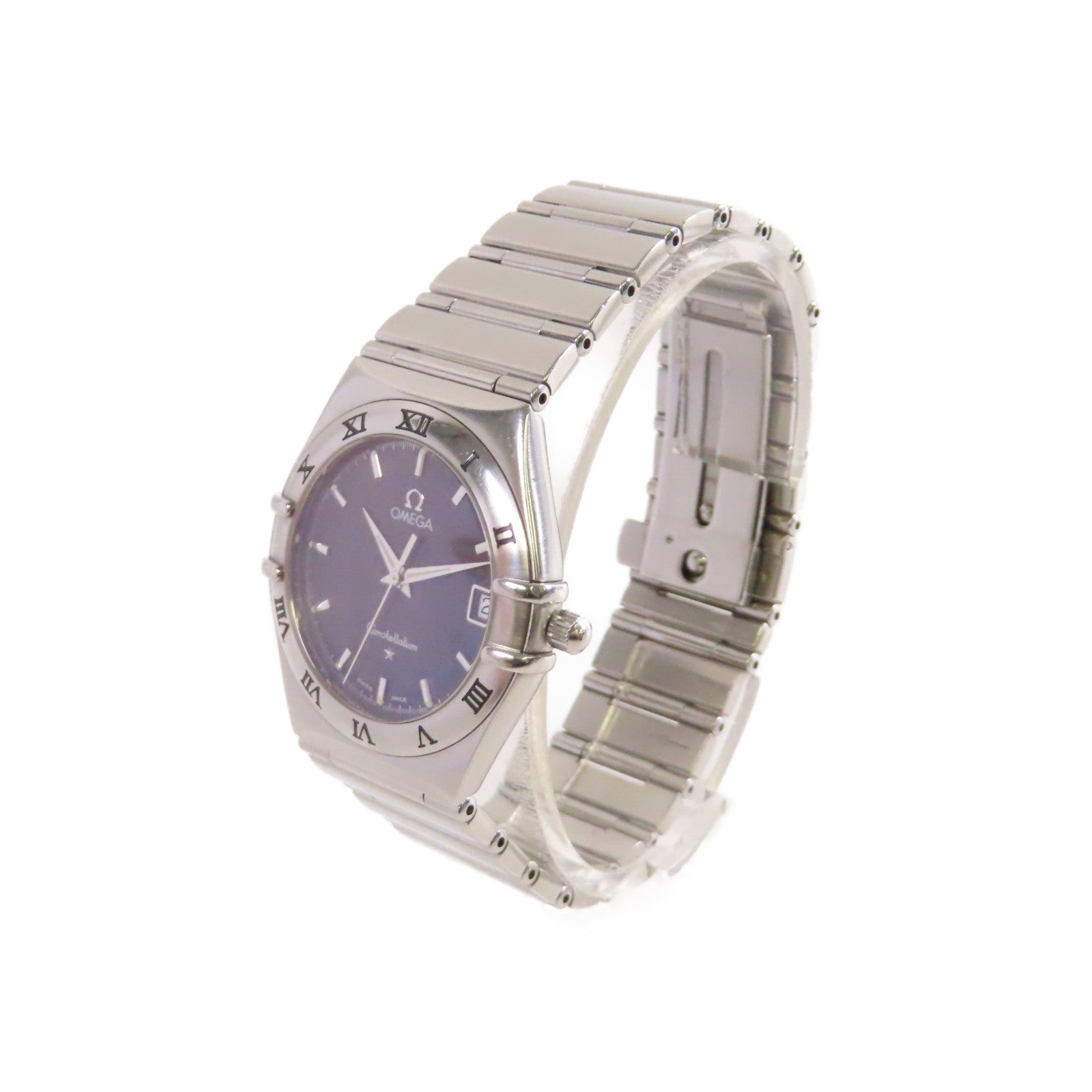 OMEGA Constellation Watch不鏽鋼石英機芯手錶碳灰色/銀色