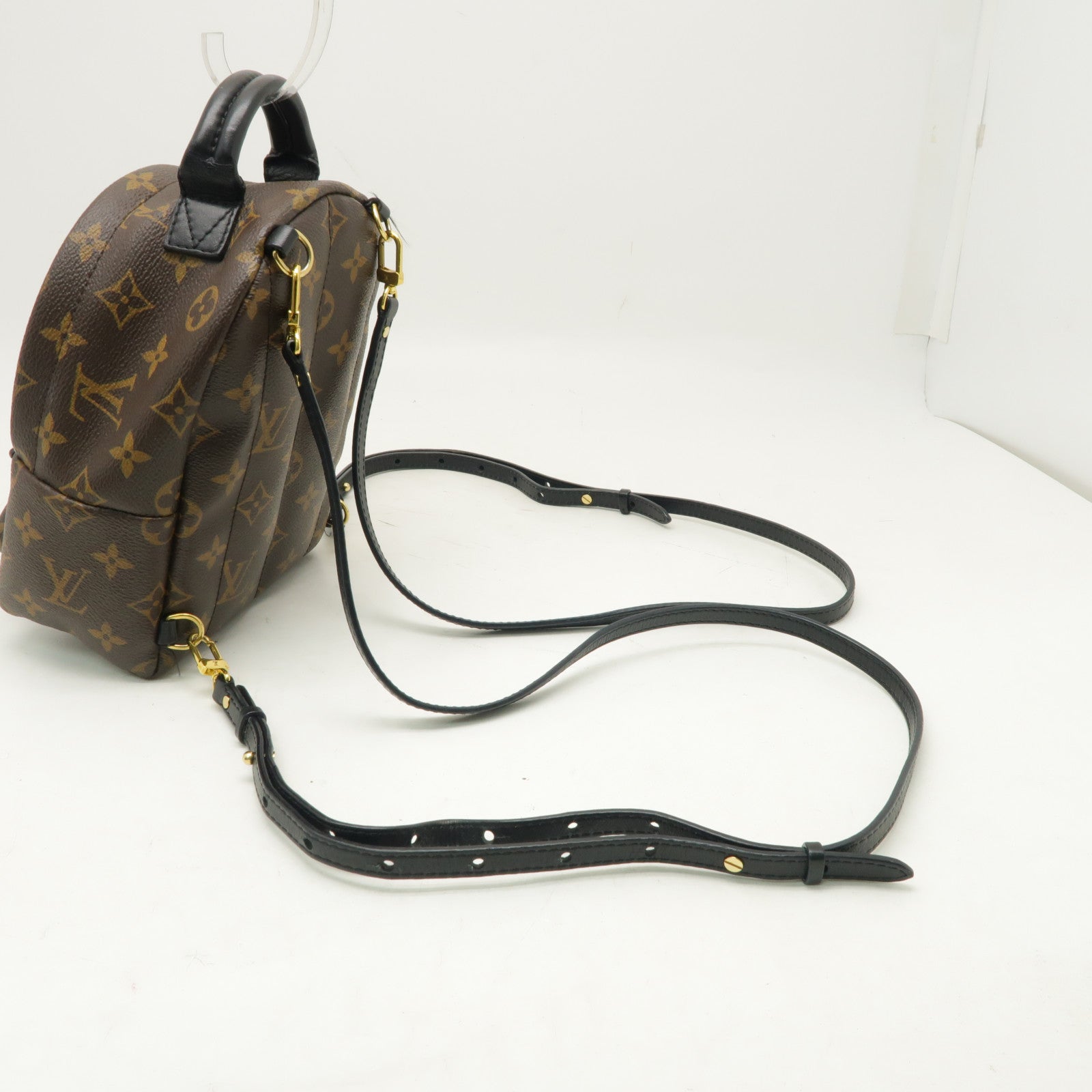 LOUIS VUITTON Monogram Macassar Palm Springs Backpack Mini金扣背包棕色黒色