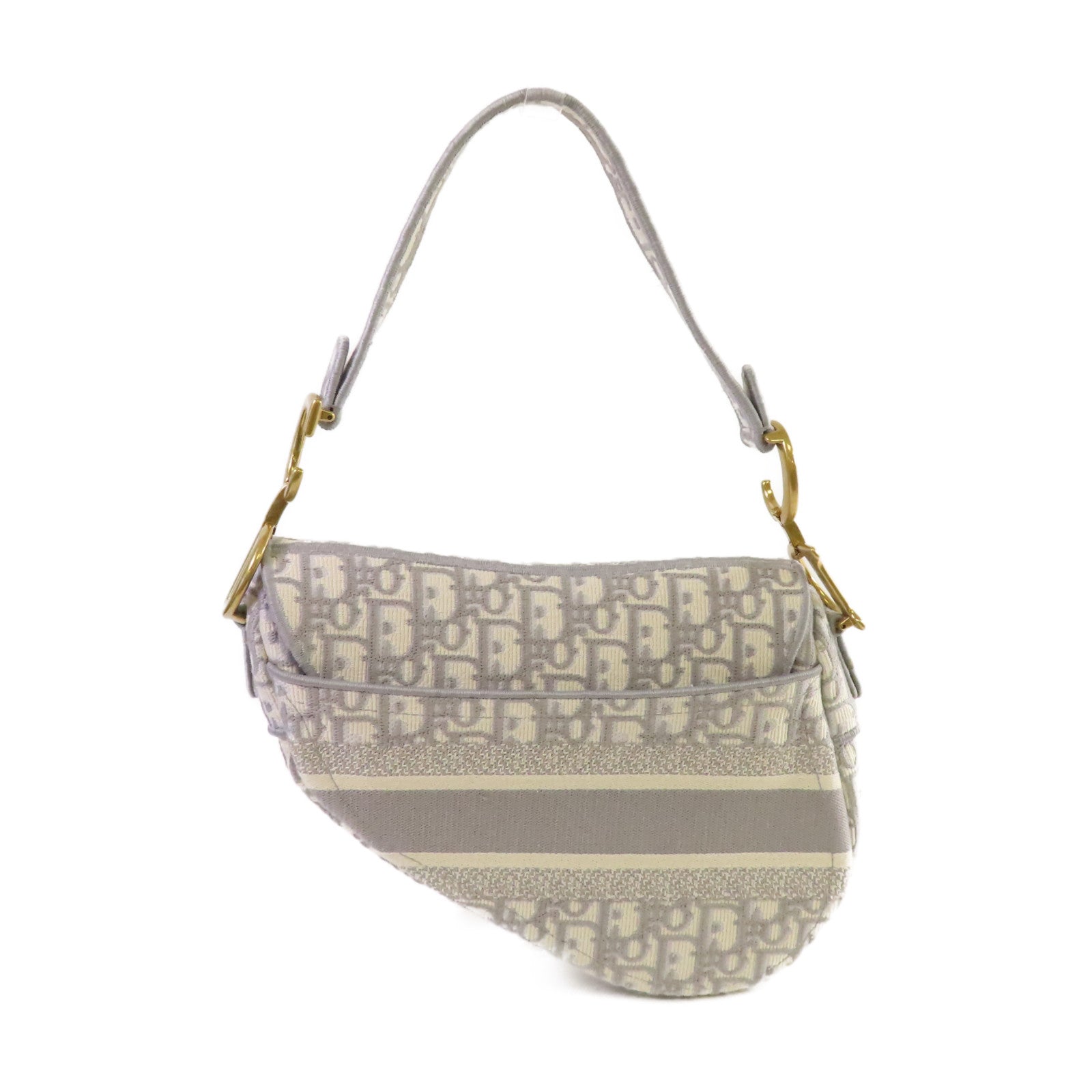 Dior Oblique Jacquard帆布Saddle Shoulder Bag金扣肩背袋灰色