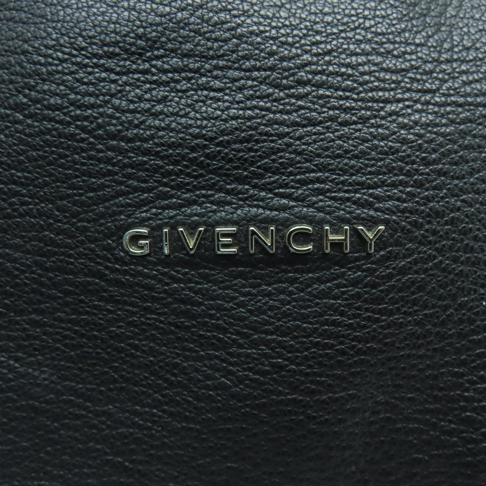 GIVENCHY 皮革Pandora Bag銀扣手挽肩背兩用袋黑色