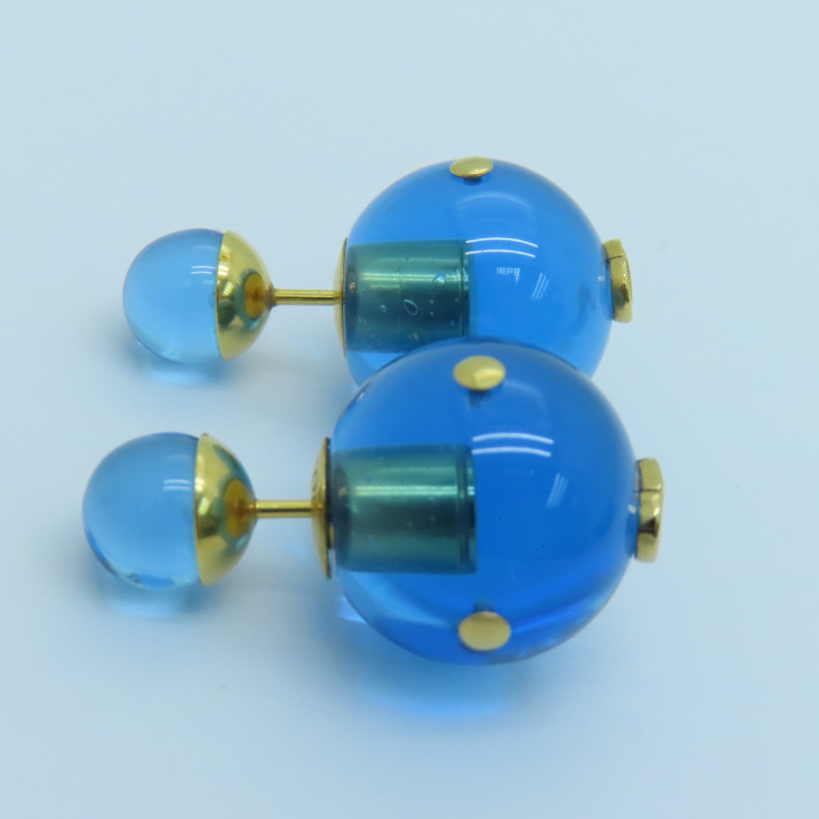 Dior 金屬Tribales Earrings耳環金色/藍色