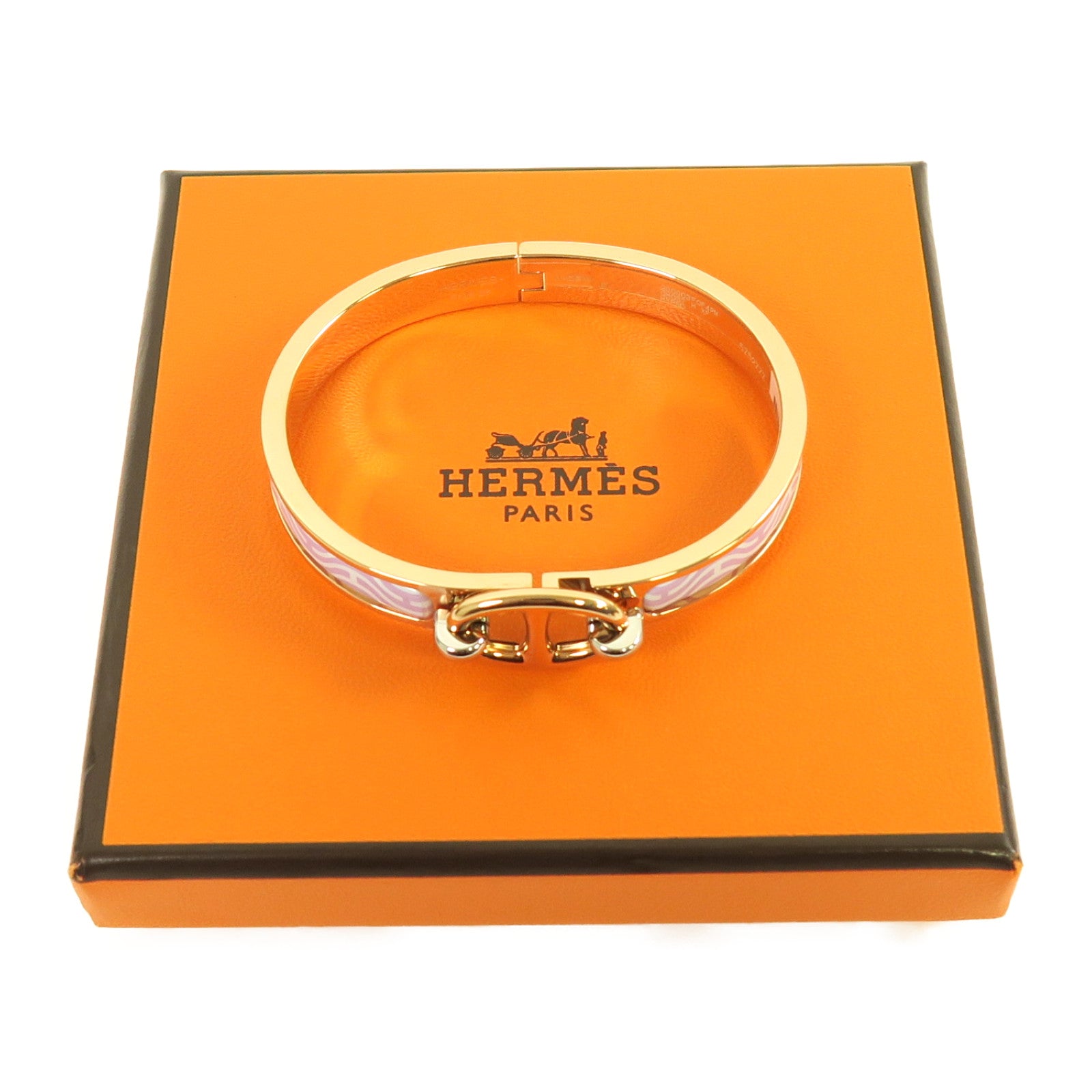 HERMES 金屬Mini Clic Chaine D'Ancre手鐲玫瑰金色