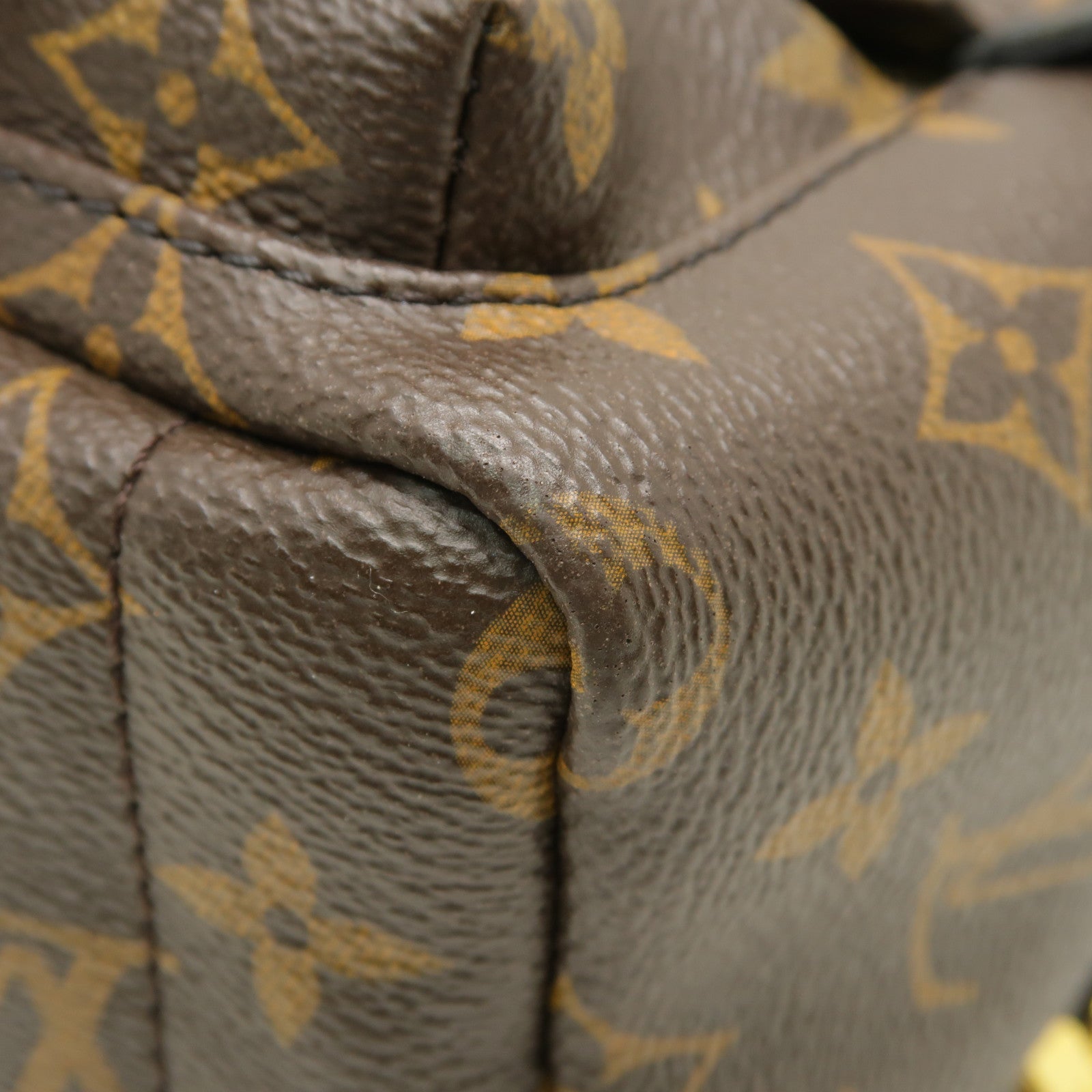 LOUIS VUITTON Monogram Macassar Palm Springs Backpack Mini金扣背包棕色黒色