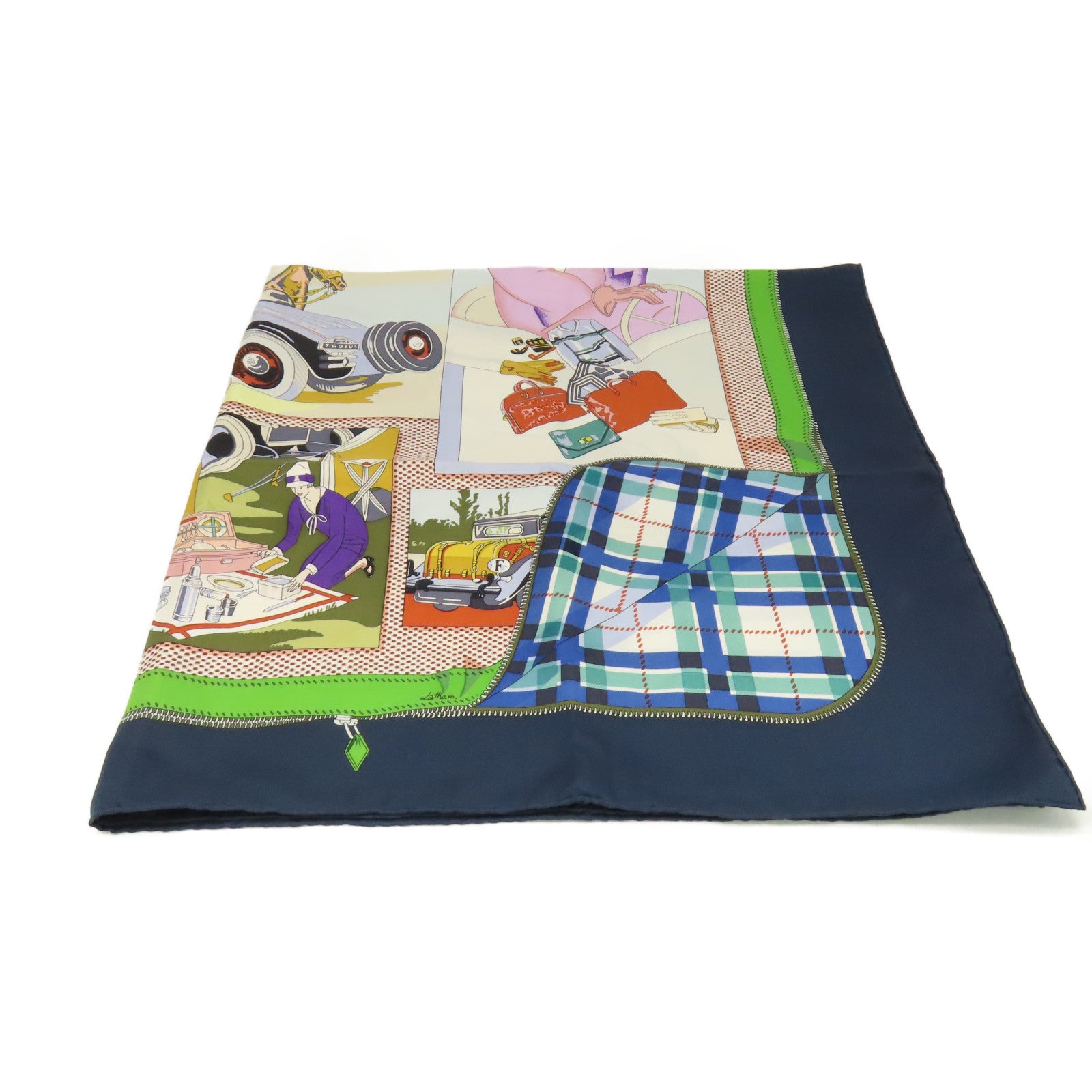 HERMES 【激減優惠】絲質Scarf 90x90絲巾寶藍色/藍色/彩色