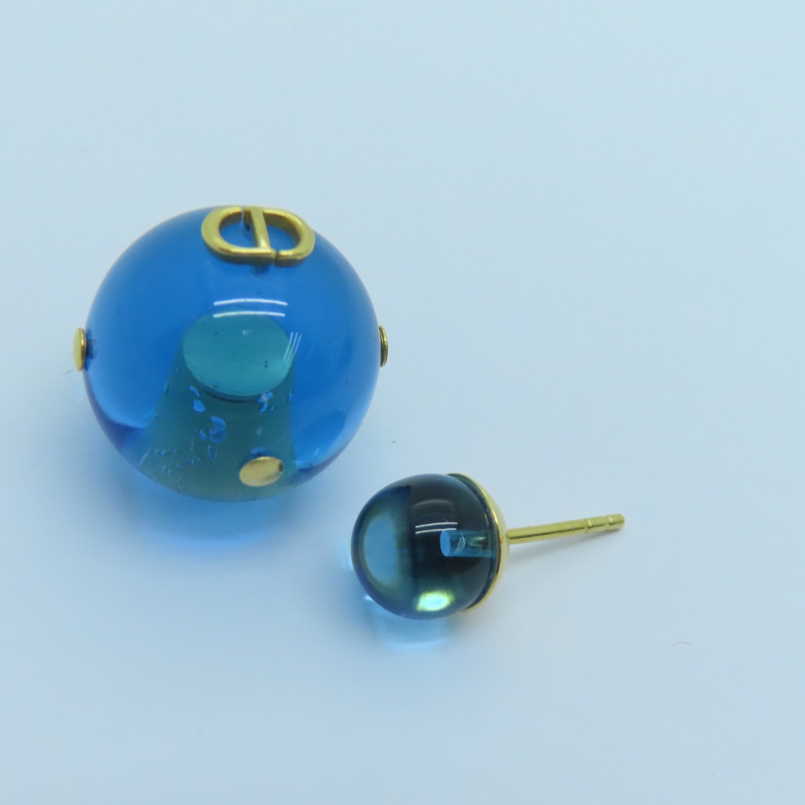 Dior 金屬Tribales Earrings耳環金色/藍色