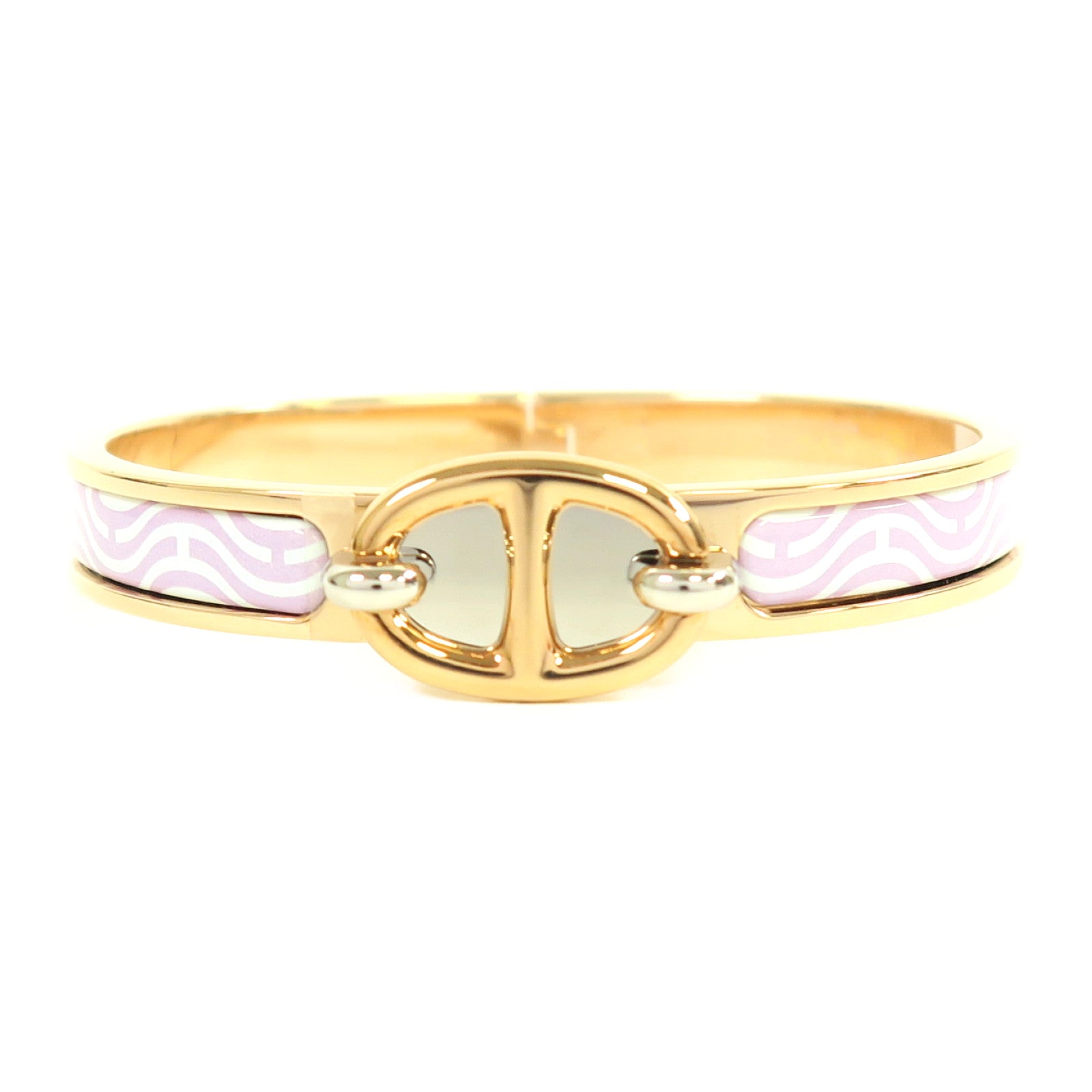HERMES 金屬Mini Clic Chaine D'Ancre手鐲玫瑰金色