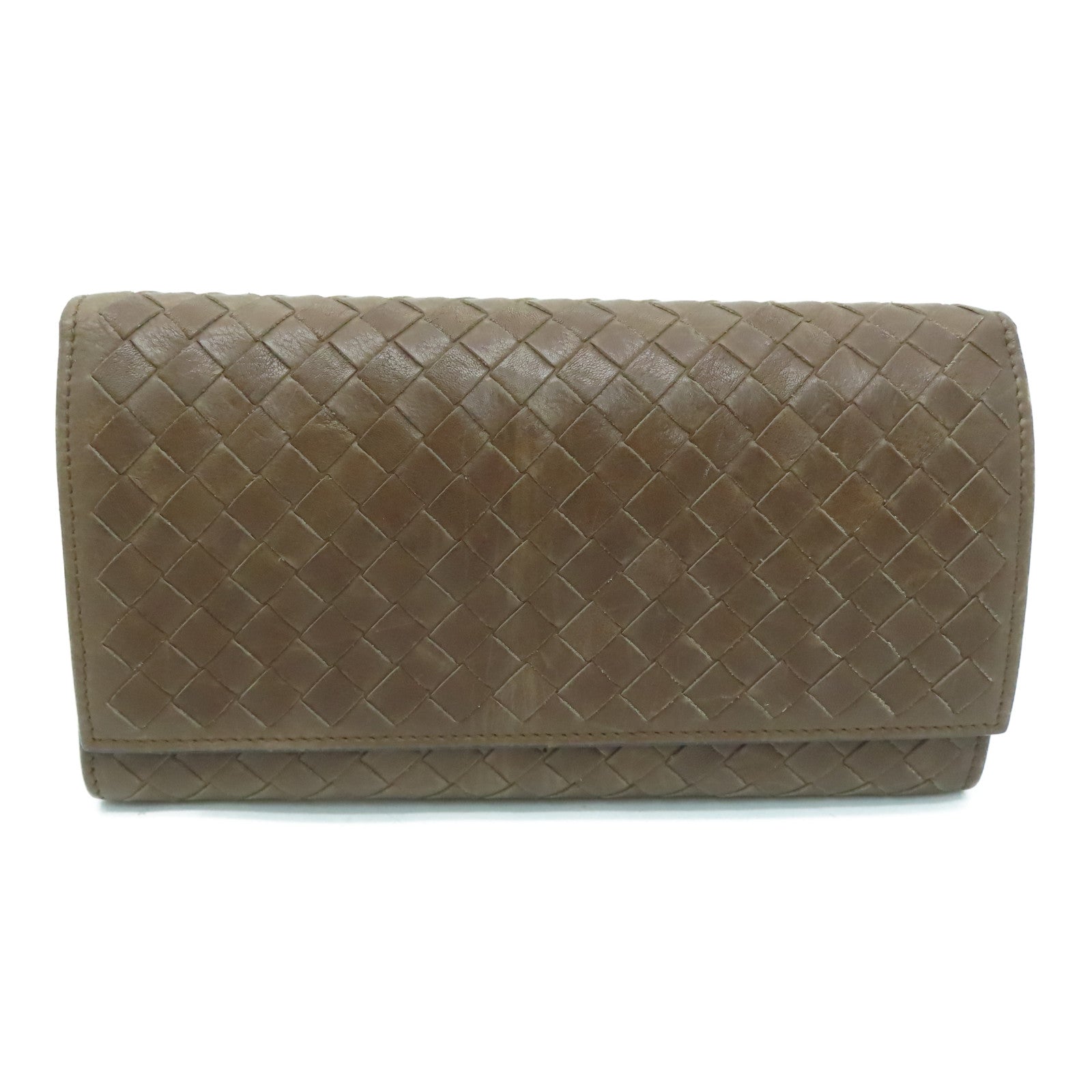 BOTTEGA VENETA 织纹皮革Long Wallet长钱包啡色