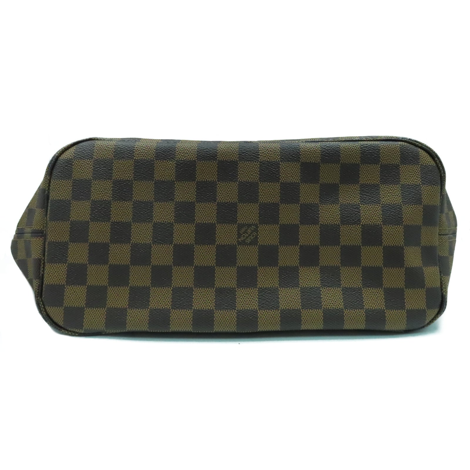 LOUIS VUITTON Damier Ebene Neverfull MM金扣手挽袋啡色
