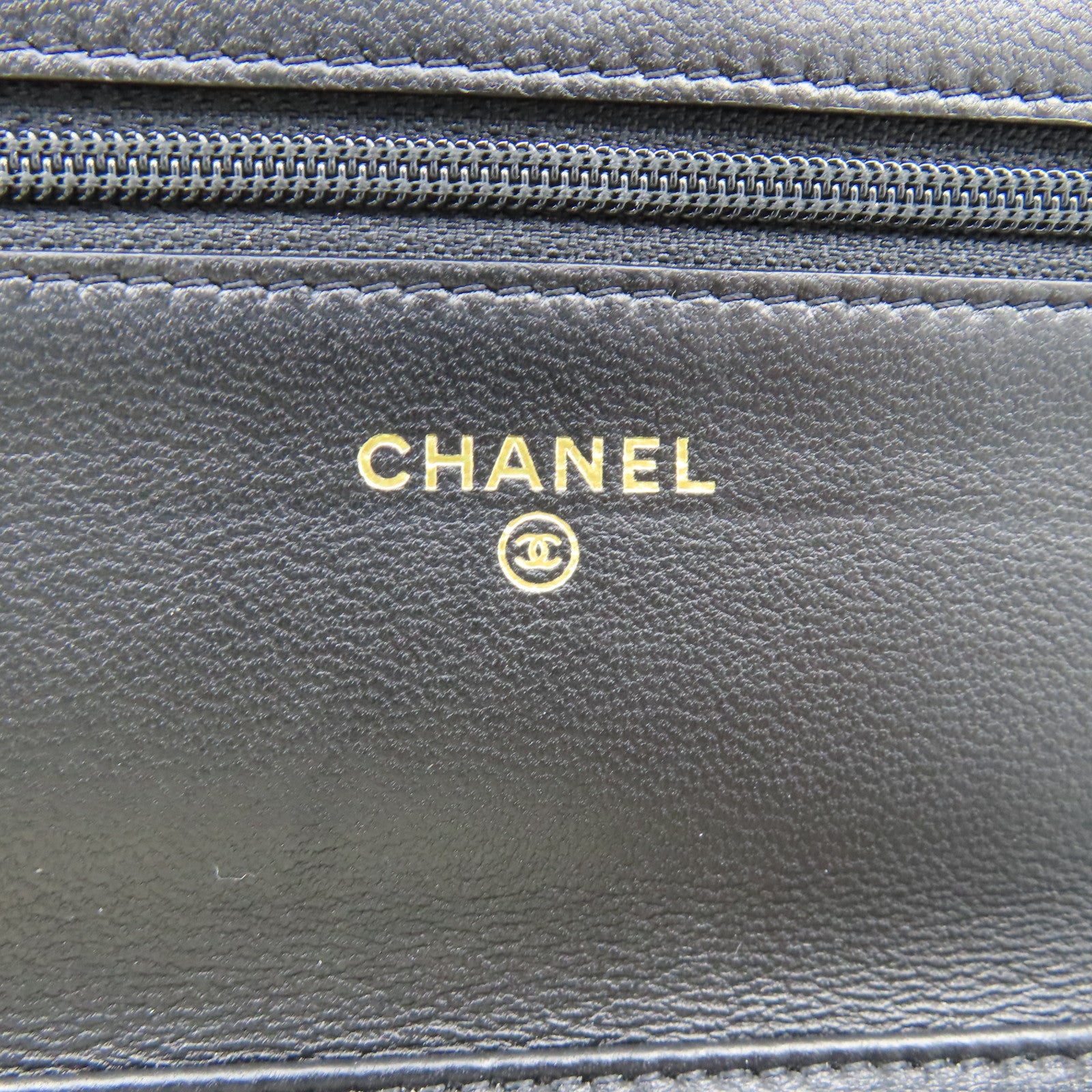 CHANEL 菱格羊皮皮革Chain Shoulder金扣鏈帶肩背袋黑色